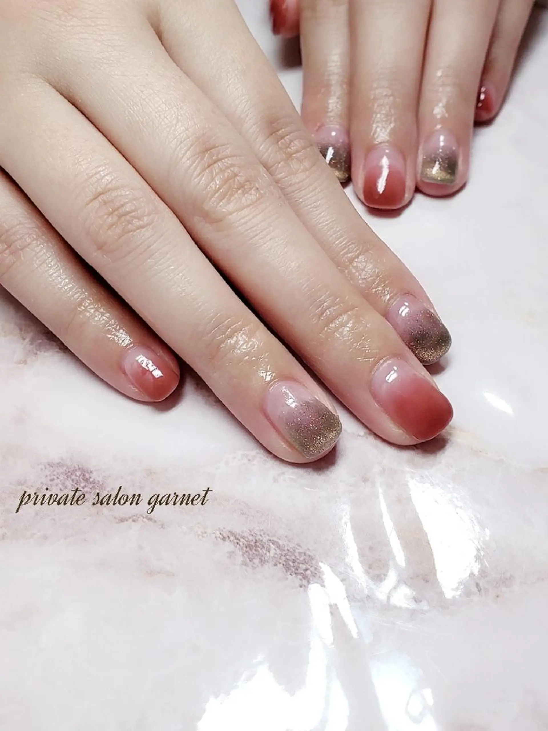ネイル グラデーション マグネットネイル ハンドネイル Garnet nailのネイルデザイン