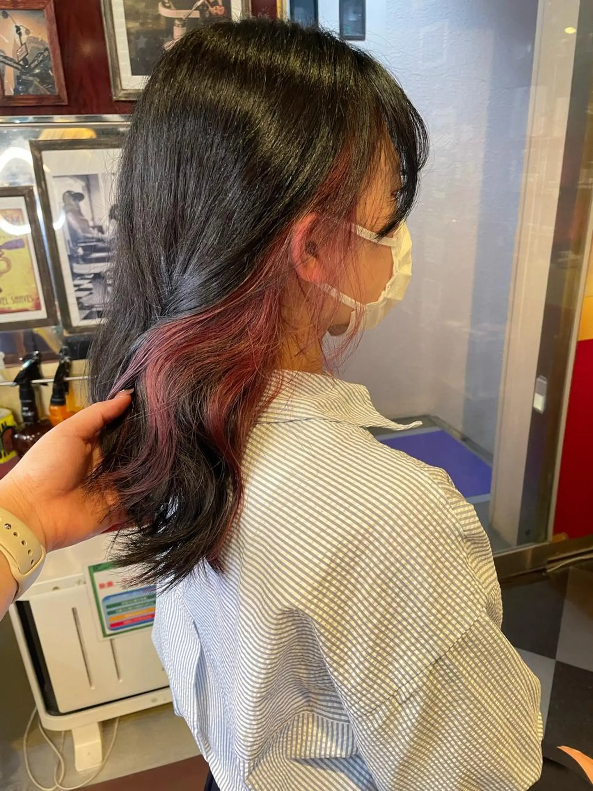 ミディアム カラー インナーカラー ピンクカラー 👑派手髪/カット 👑ANRYのヘアスタイル