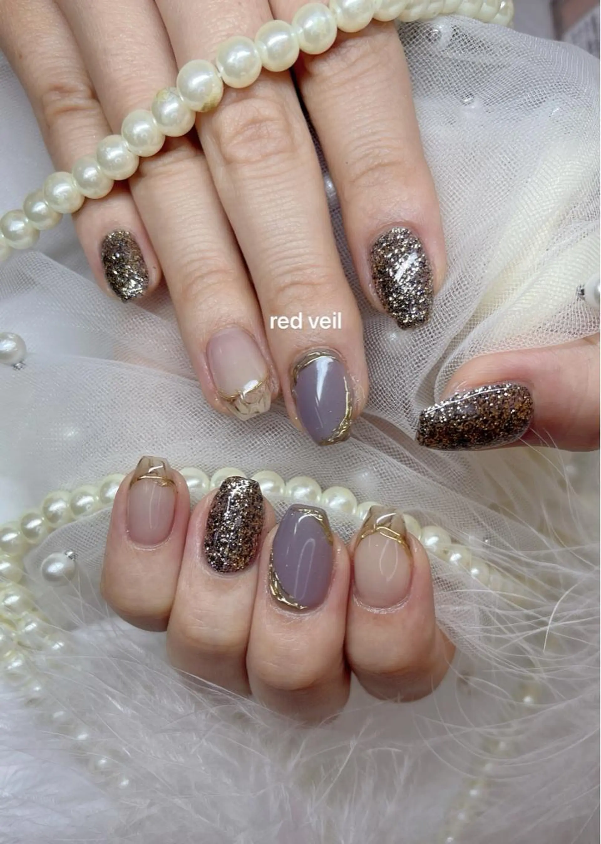 ミディアム ネイル ハンドネイル 長さ出し専門 nynaのネイルデザイン