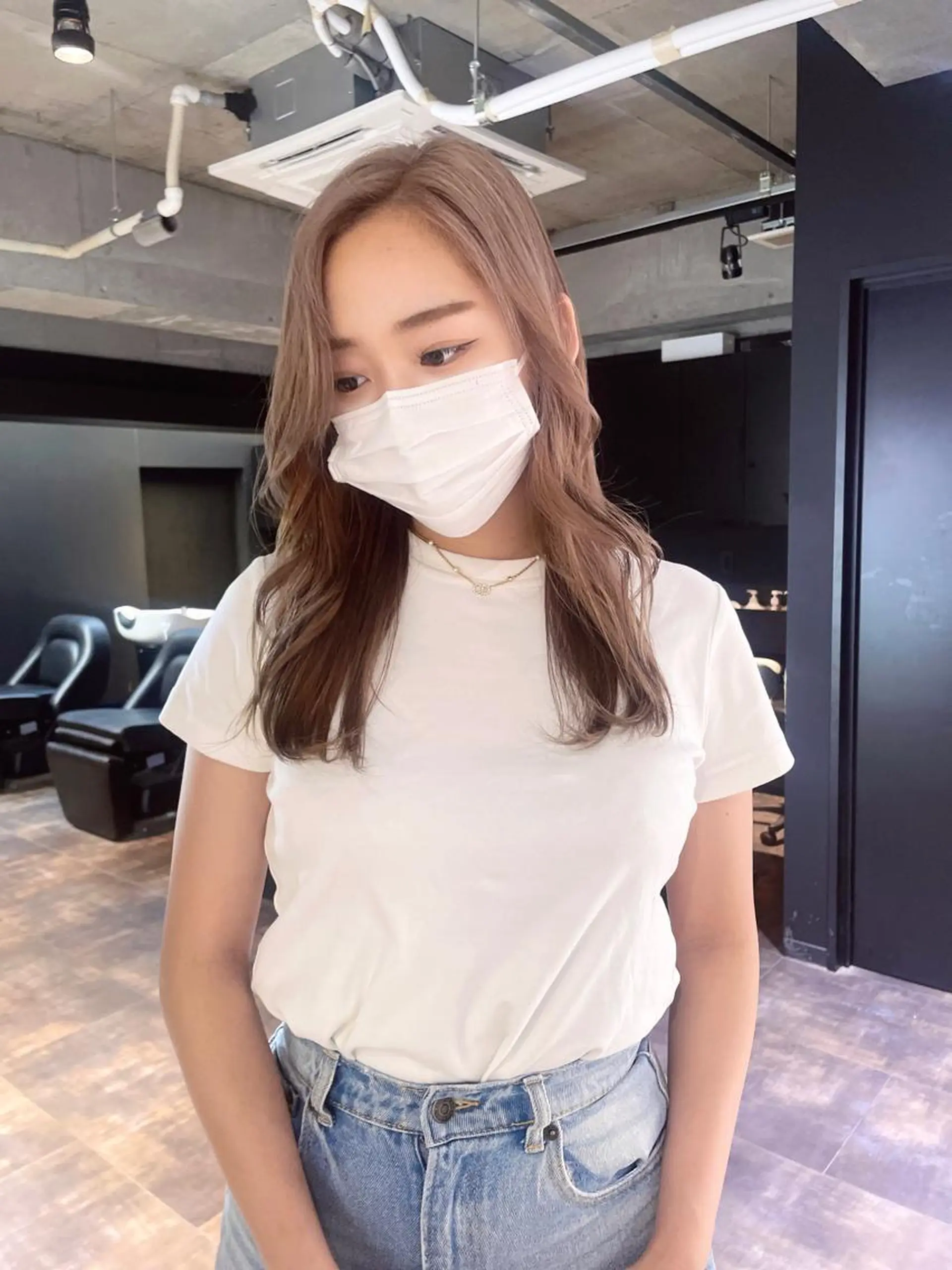 セミロング カラー ブリーチ ヘアカラー トリートメント 心斎橋/ブリーチ minamiのヘアスタイル