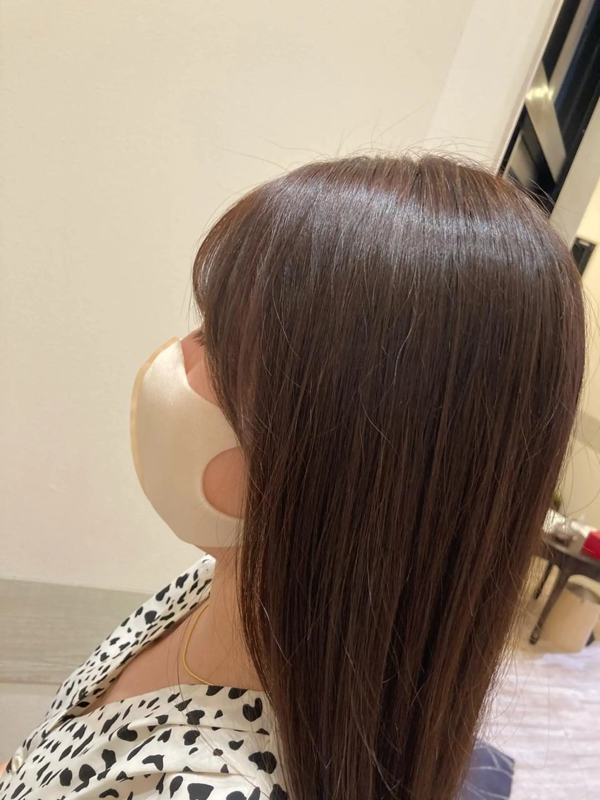 ロング カラー パーマ ヘアアレンジ ブラウンカラー ストレートパーマ ルシードスタイル クリザンテーム所属・佐藤 睦月のヘアスタイル