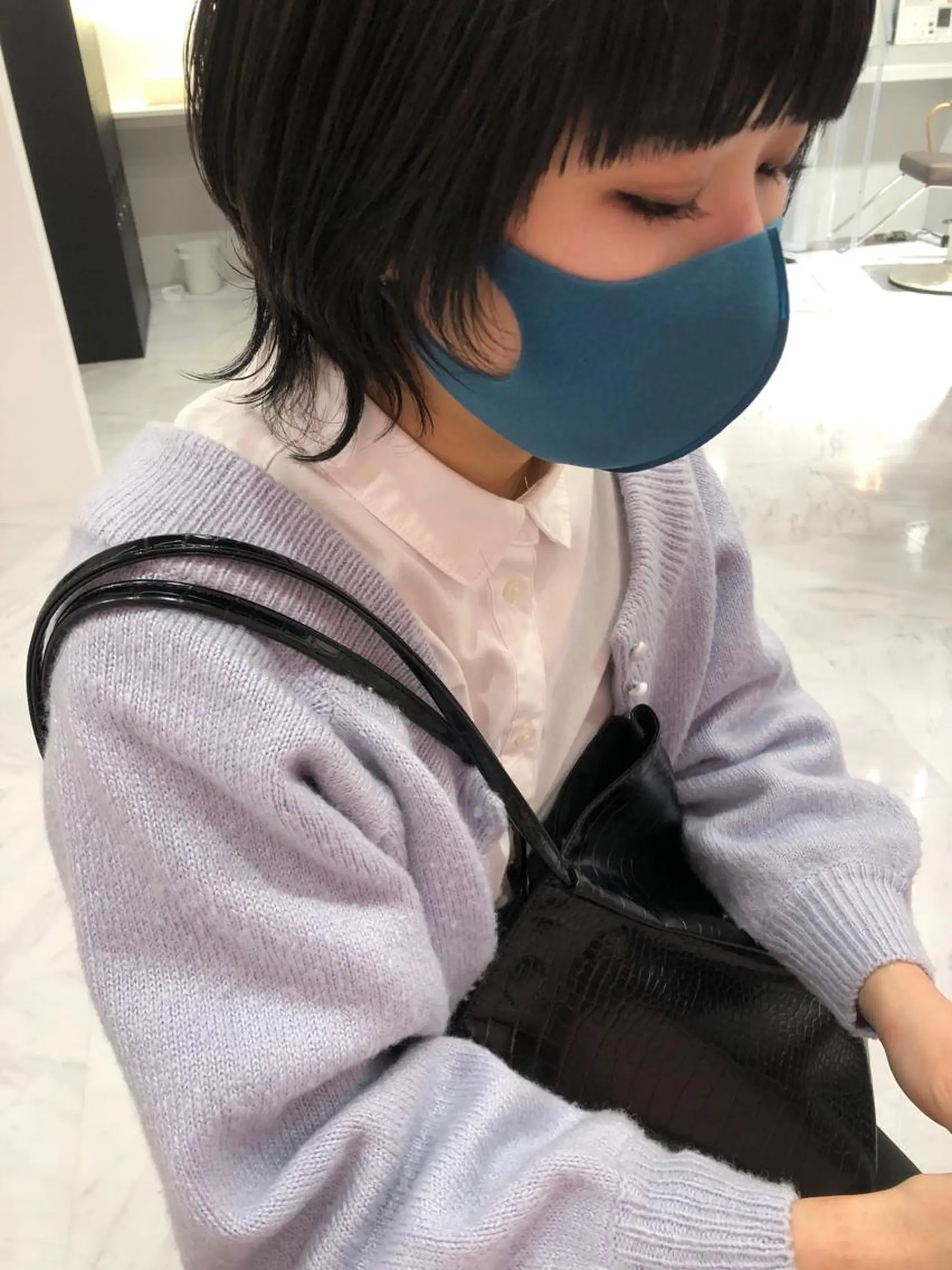 ショート ウルフカット カット 縮毛矯正 岩田 萌那のヘアスタイル