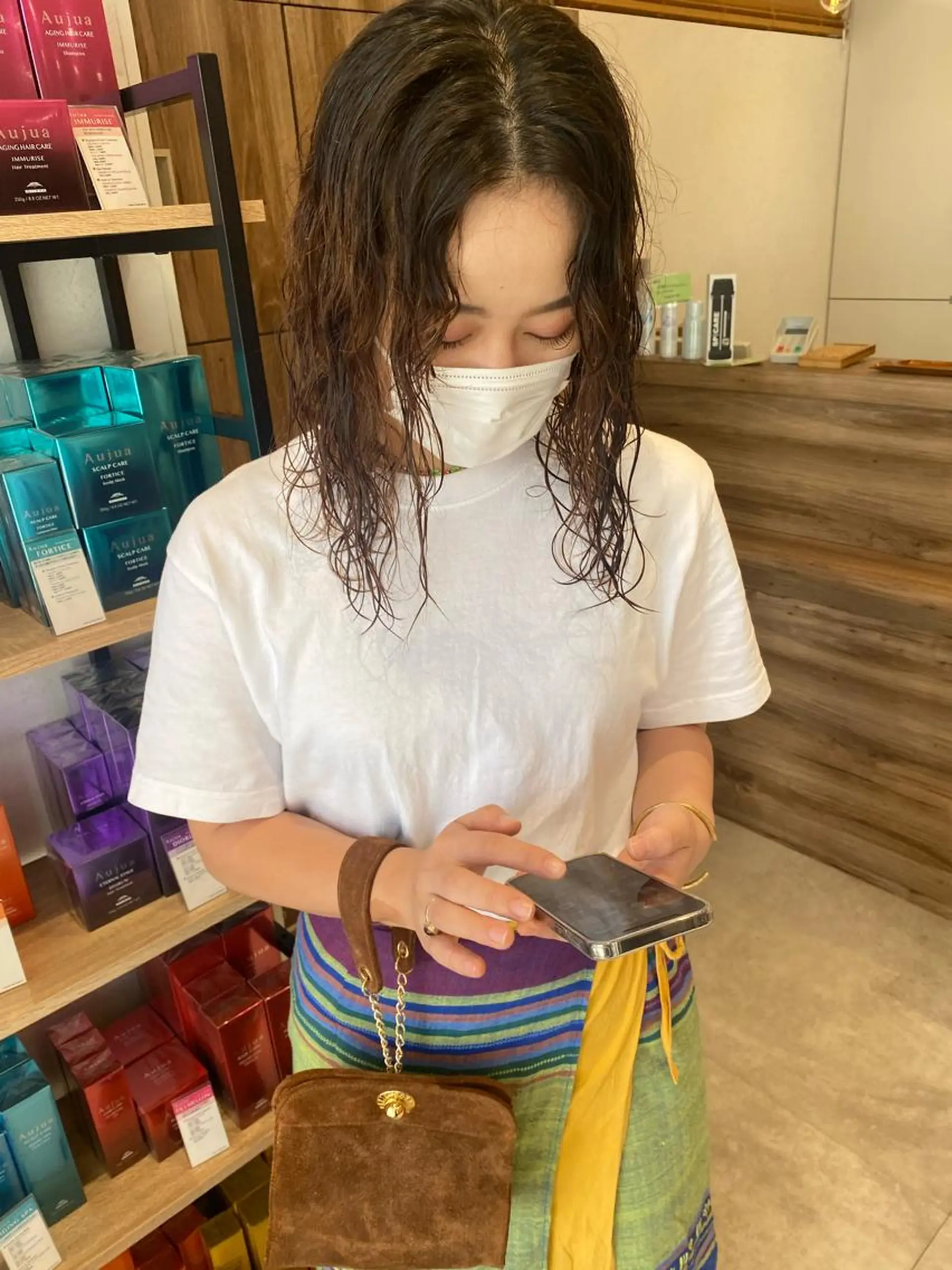 ミディアム カラー パーマ ヘアアレンジ ミディアムパーマ パーマ パーマ指名No1 /namiのヘアスタイル