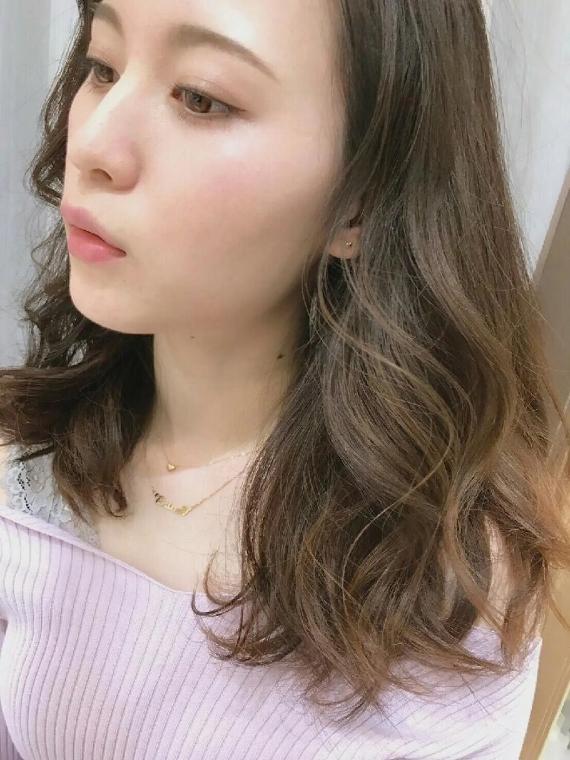 セミロング ハイライト Ash 店長　山下達也のヘアスタイル