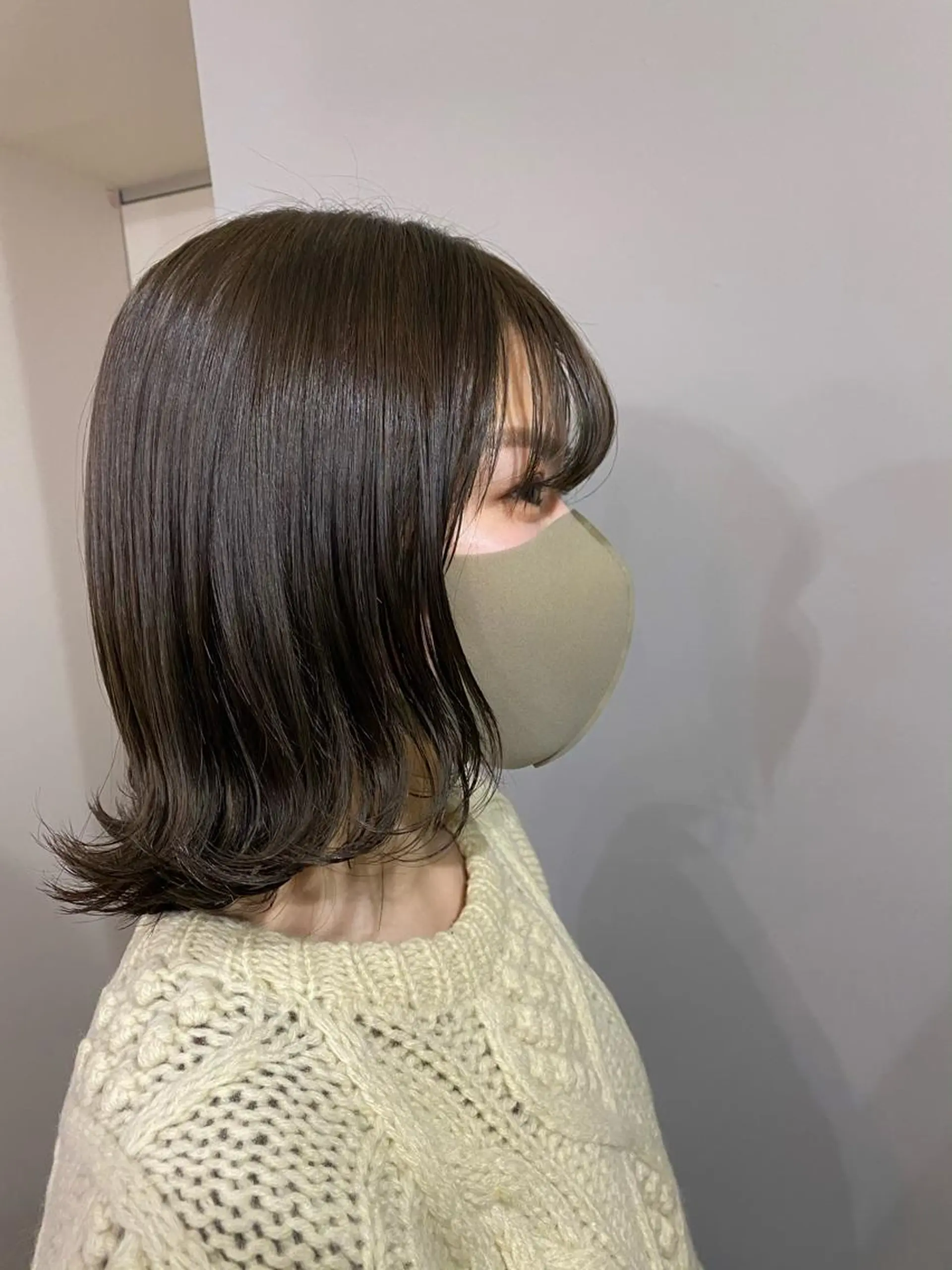 ミディアム カラー ヘアアレンジ ベージュカラー 透明感カラー オリーブベージュ ボブ /ニュアンス/ satomi🧸💖のヘアスタイル