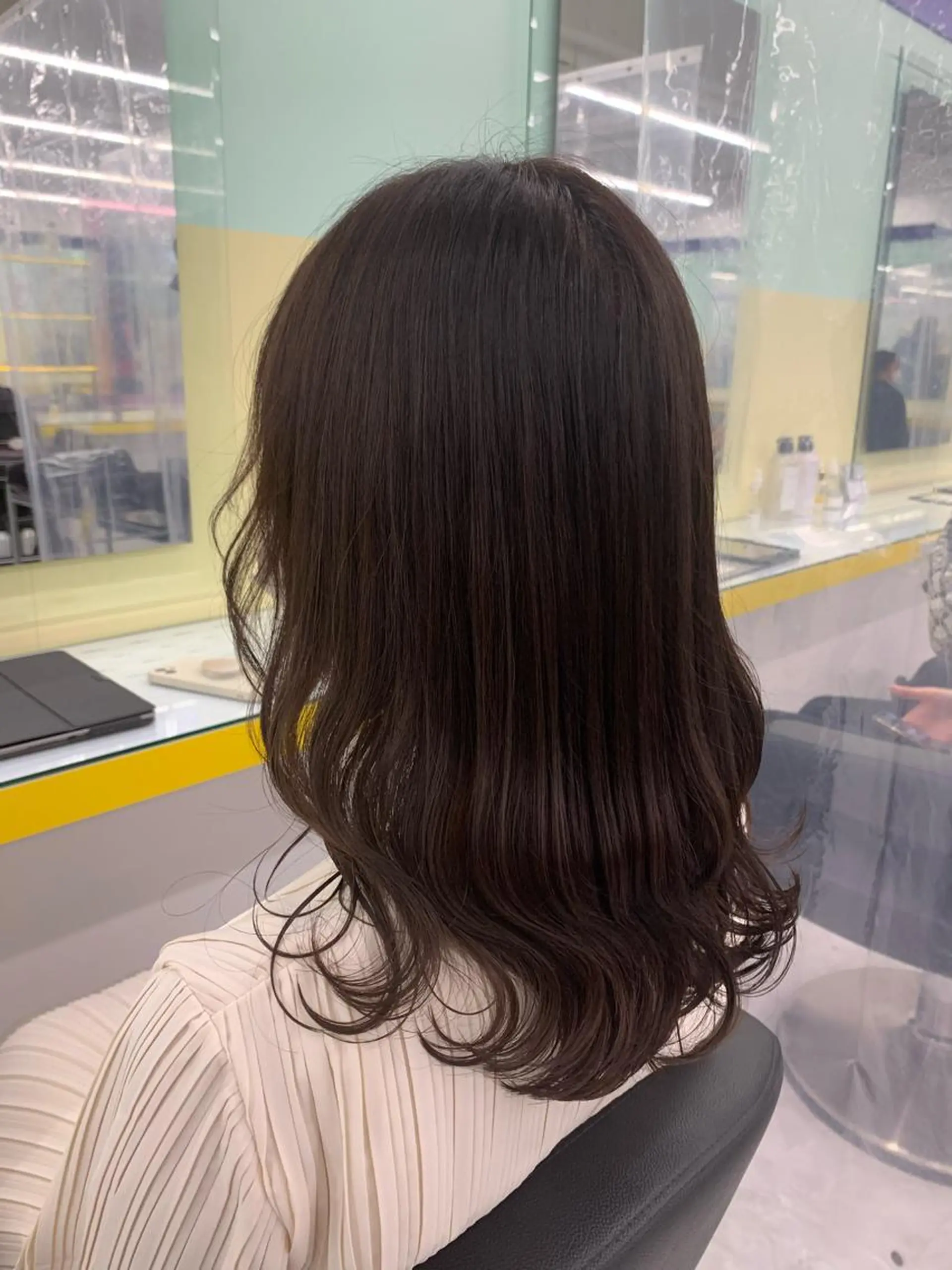 セミロング ヘアカラー トリートメント ヘッドスパ ヘアセット I S所属・🌿透明感カラー‪ 縮毛矯正✨かずきのヘアスタイル