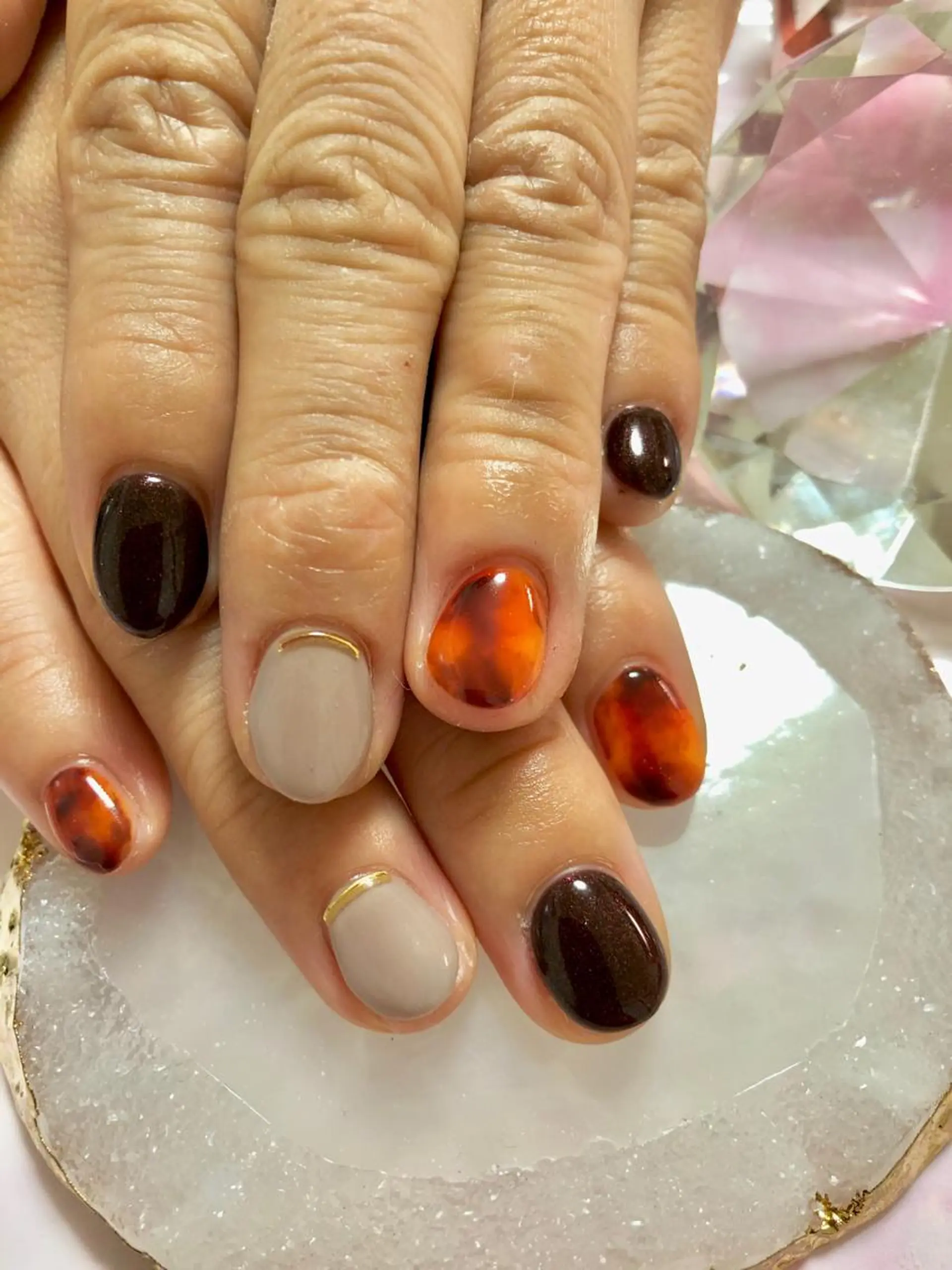 ショート カラー キッズ ネイル ハンドネイル ハンドケア 💎ビューティサロン 湘南　RIRAN💎のネイルデザイン