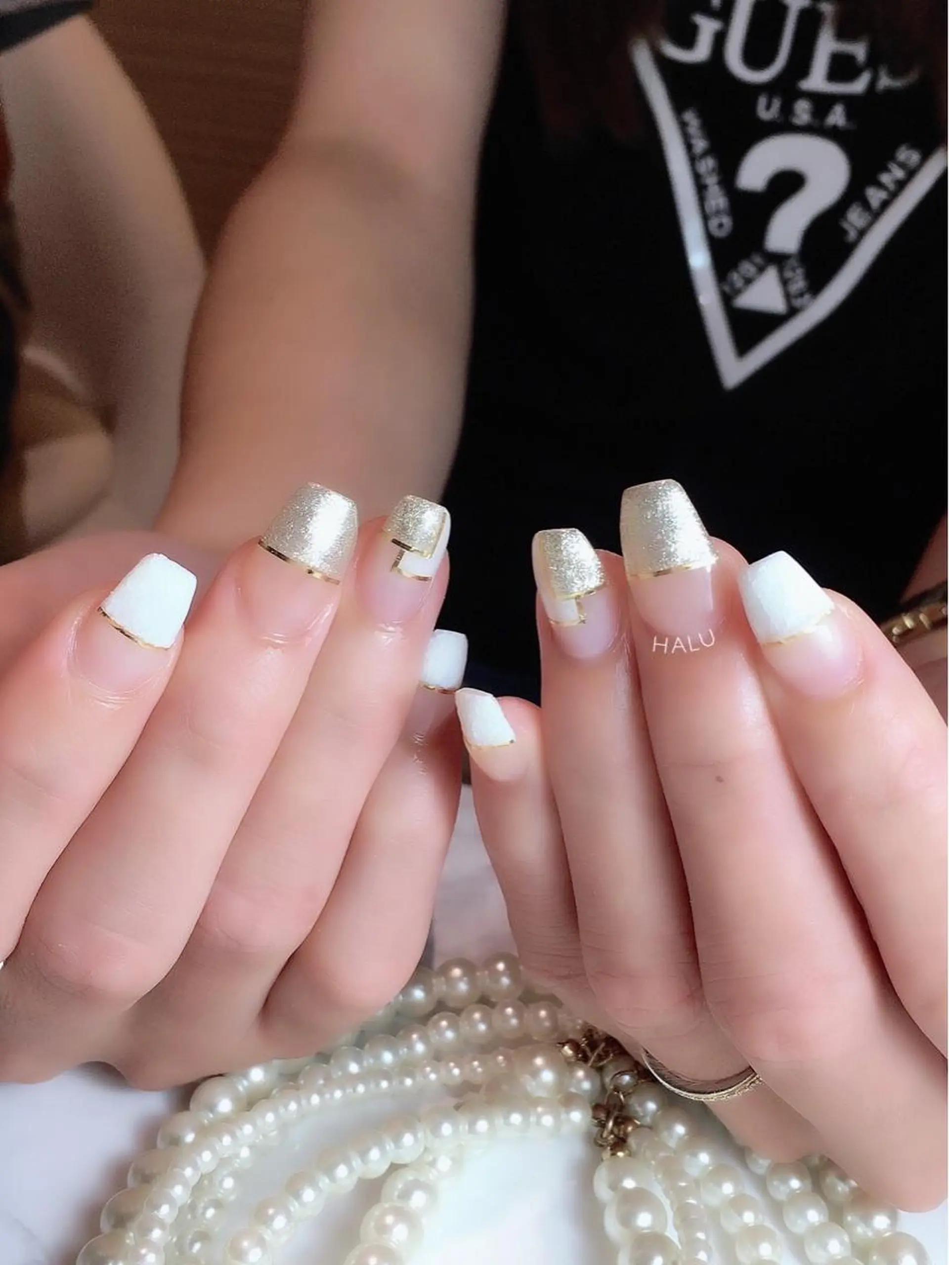 ネイル ゴールド シンプルネイル HALU ハルのネイルデザイン
