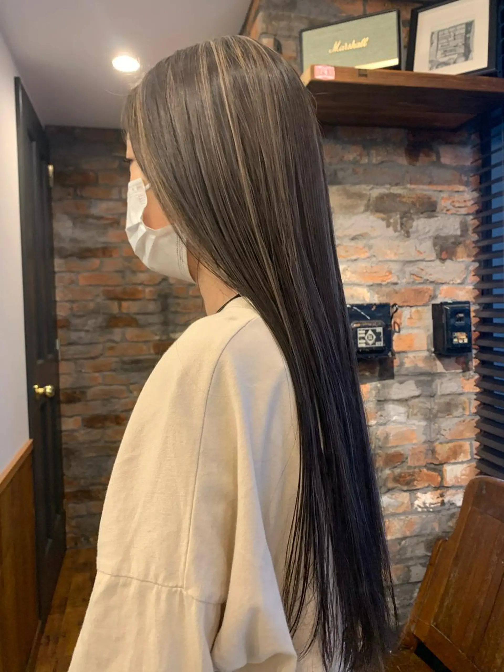 ロング カラー ハイライトカラー ハイライト カット ヘアカラー トリートメント 園田 将士のヘアスタイル