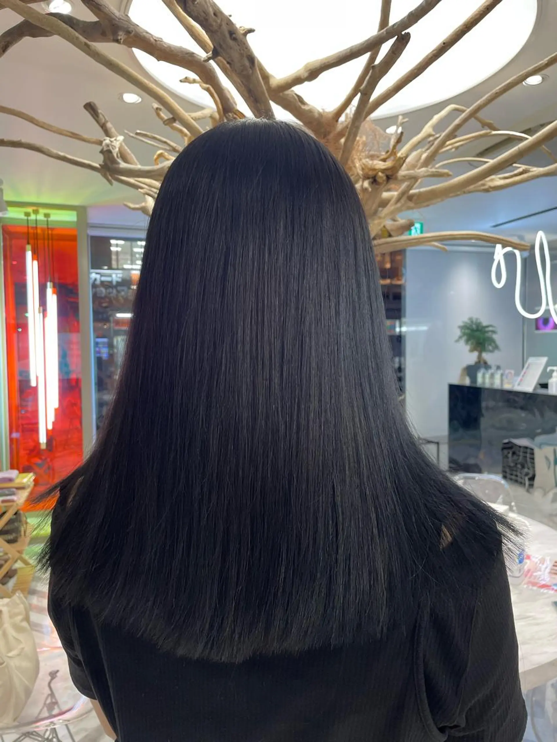 セミロング カラー 黒髪 ブルーカラー ブルーブラック 透明感カラー ヘアカラー 🧁はるひ/ ZEST Ivy🎀のヘアスタイル