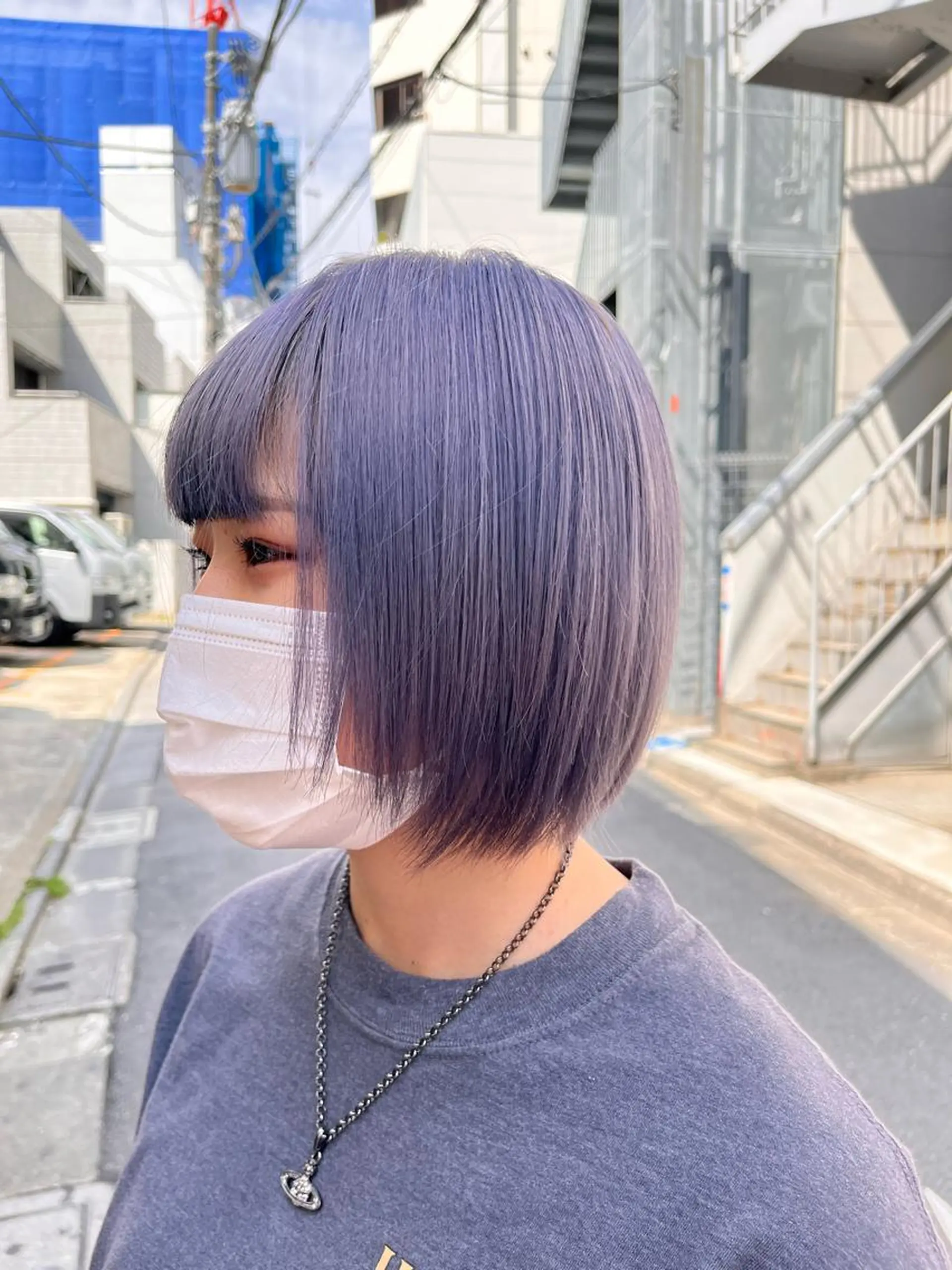 ミディアム ヘアカラー エクステ ハイトーン 💭黒崎ハルカのヘアスタイル