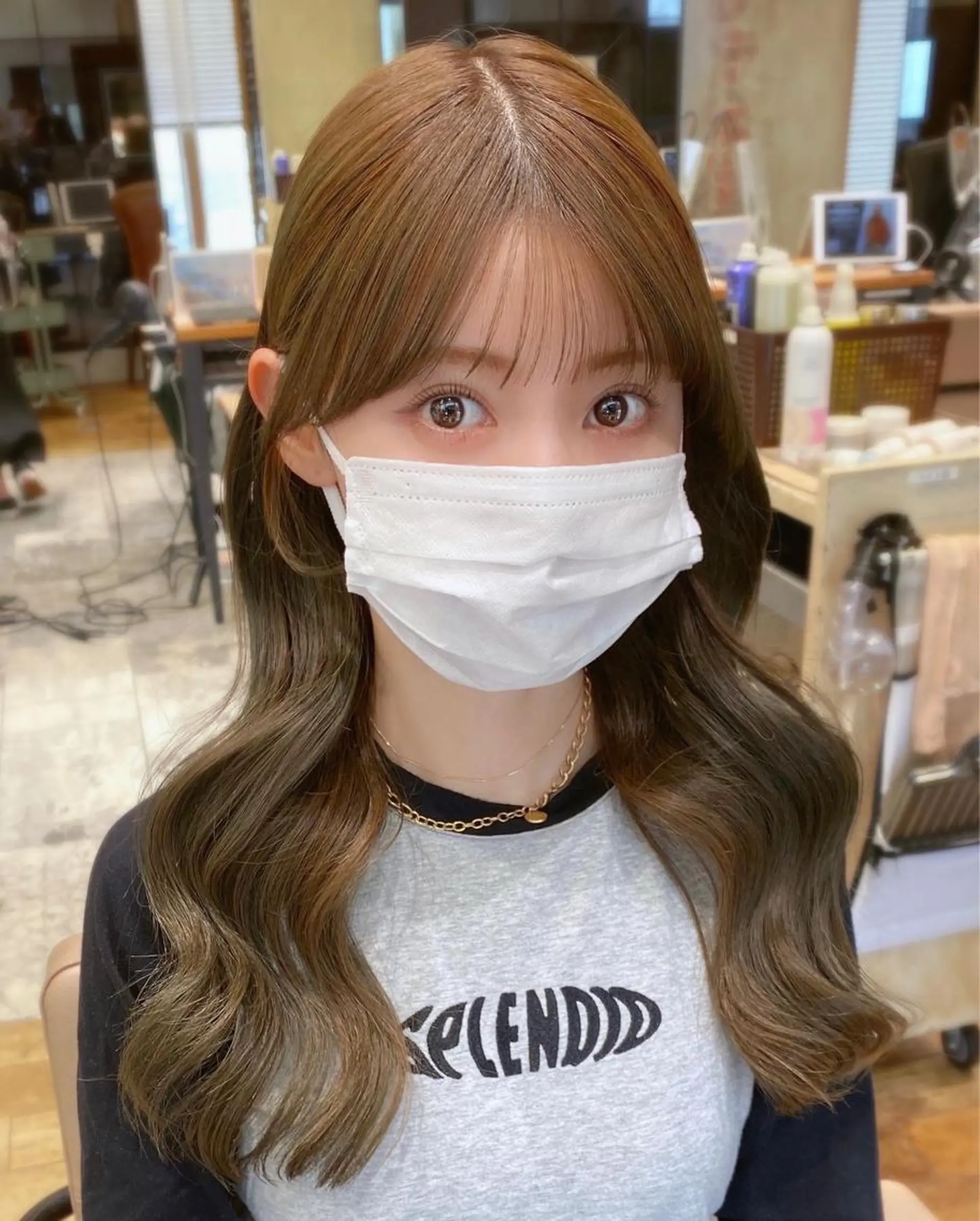 セミロング カラー On所属・顔まわりカット🌟 くびれヘア/寺門遥輝のヘアスタイル