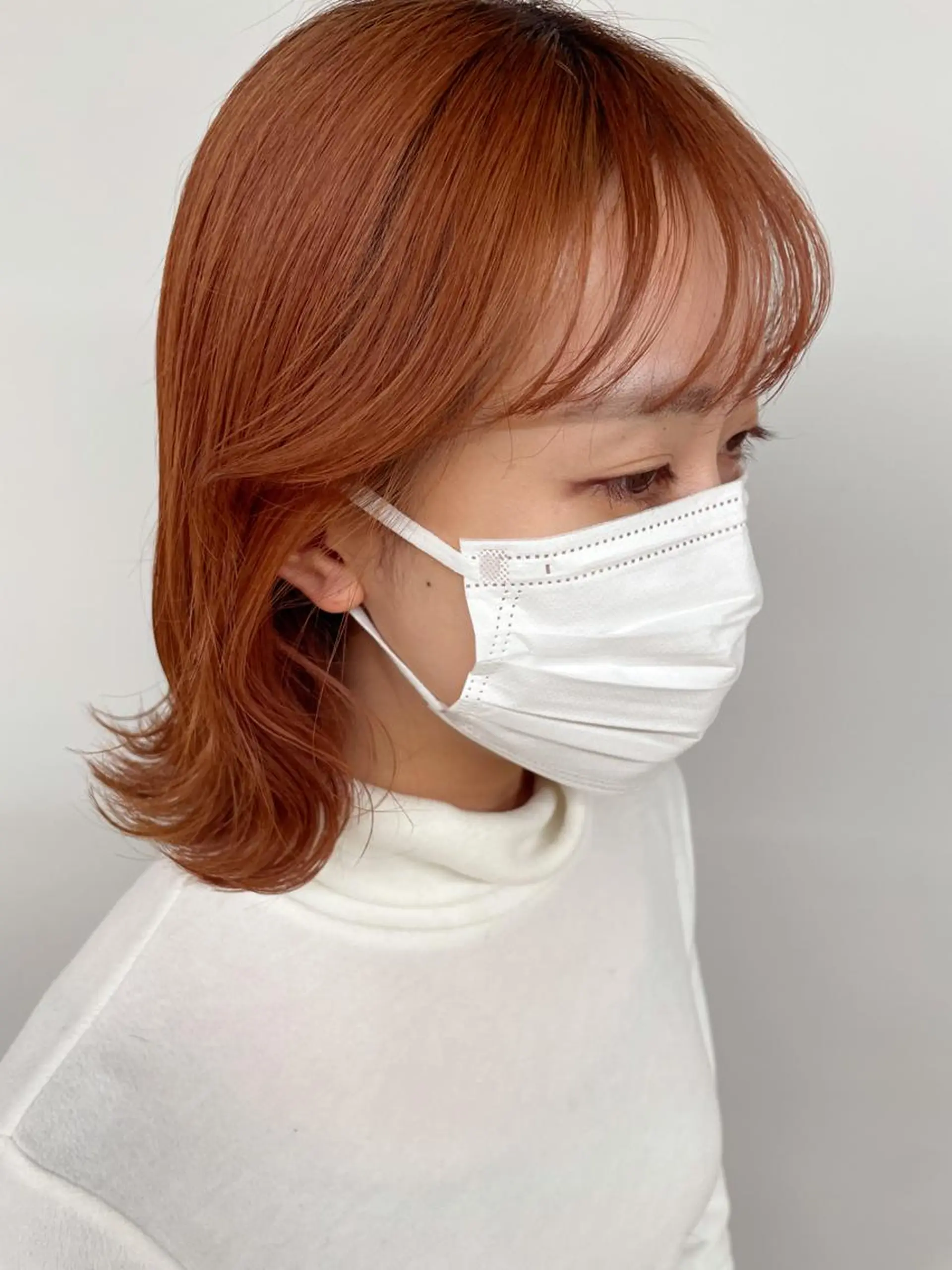 ミディアム カラー ベージュカラー オレンジ オレンジベージュ Koto🌿 ブリーチなしカラーのヘアスタイル