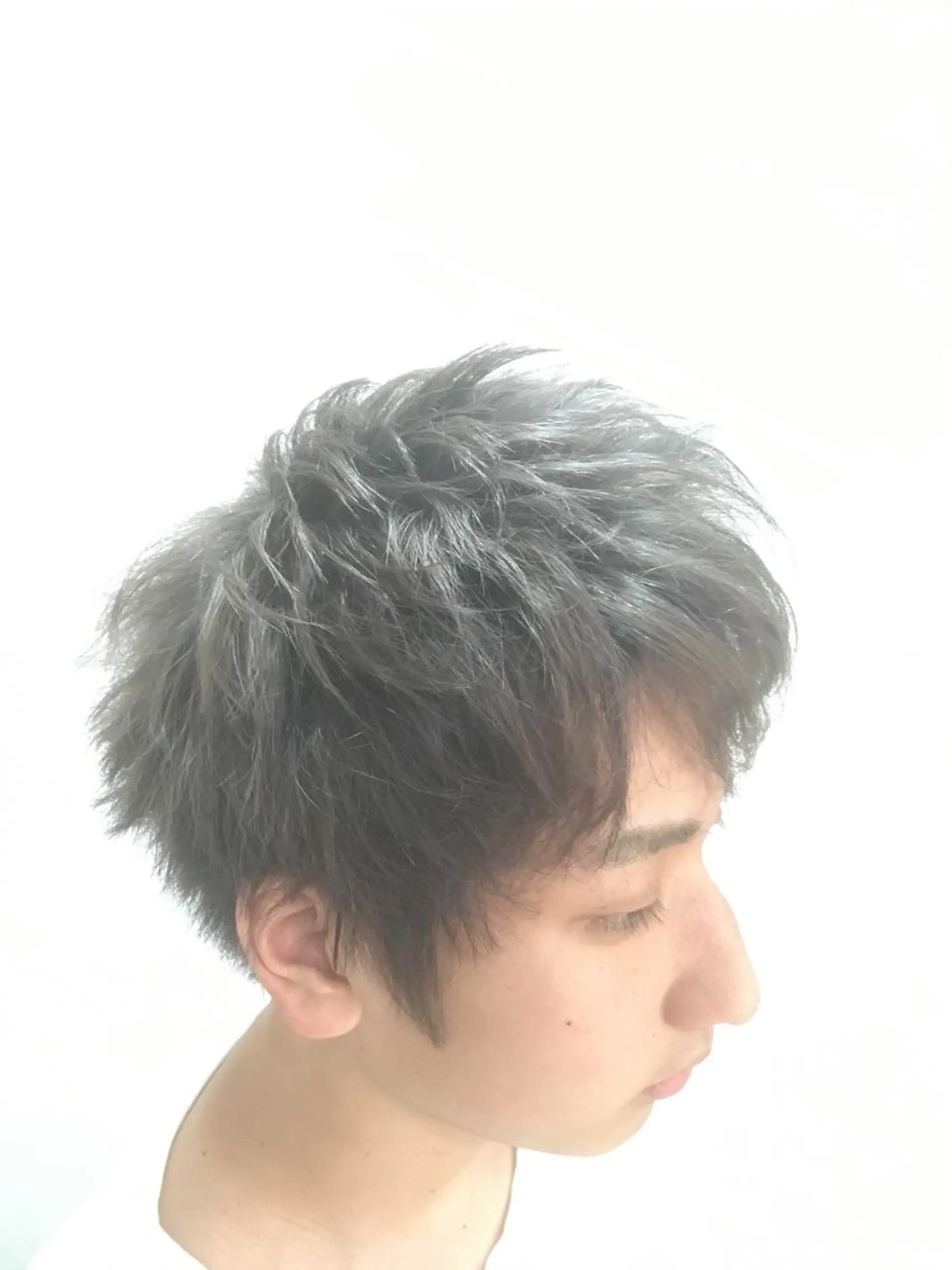 ショート カラー メンズ シルバー 白髪ぼかしハイライト 柳川拓哉のヘアスタイル