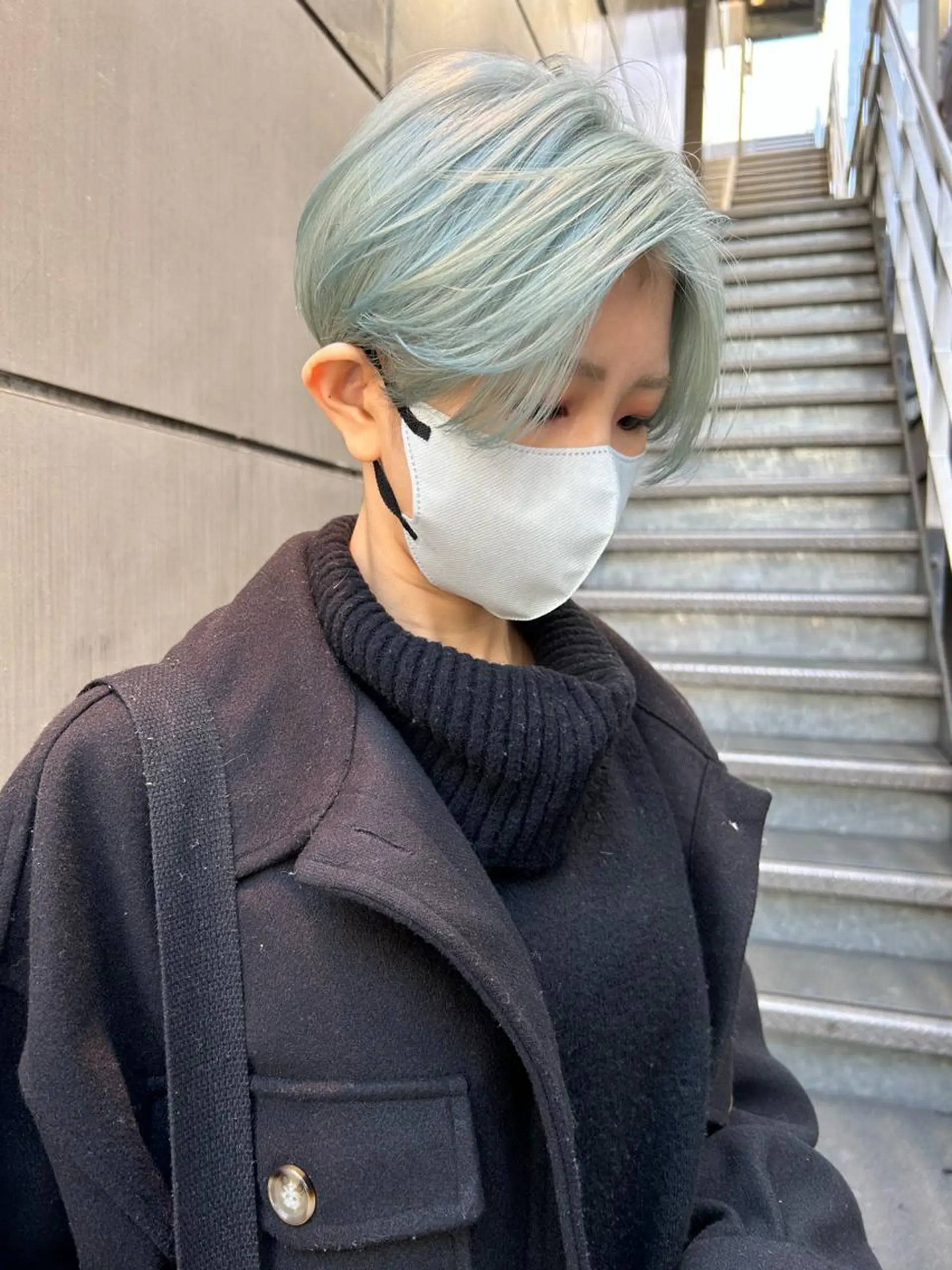 ショート カラー ミント ミントグリーン カット ヘアカラー トリートメント 🧸艶々韓国ヘア 🧁mizunaのヘアスタイル