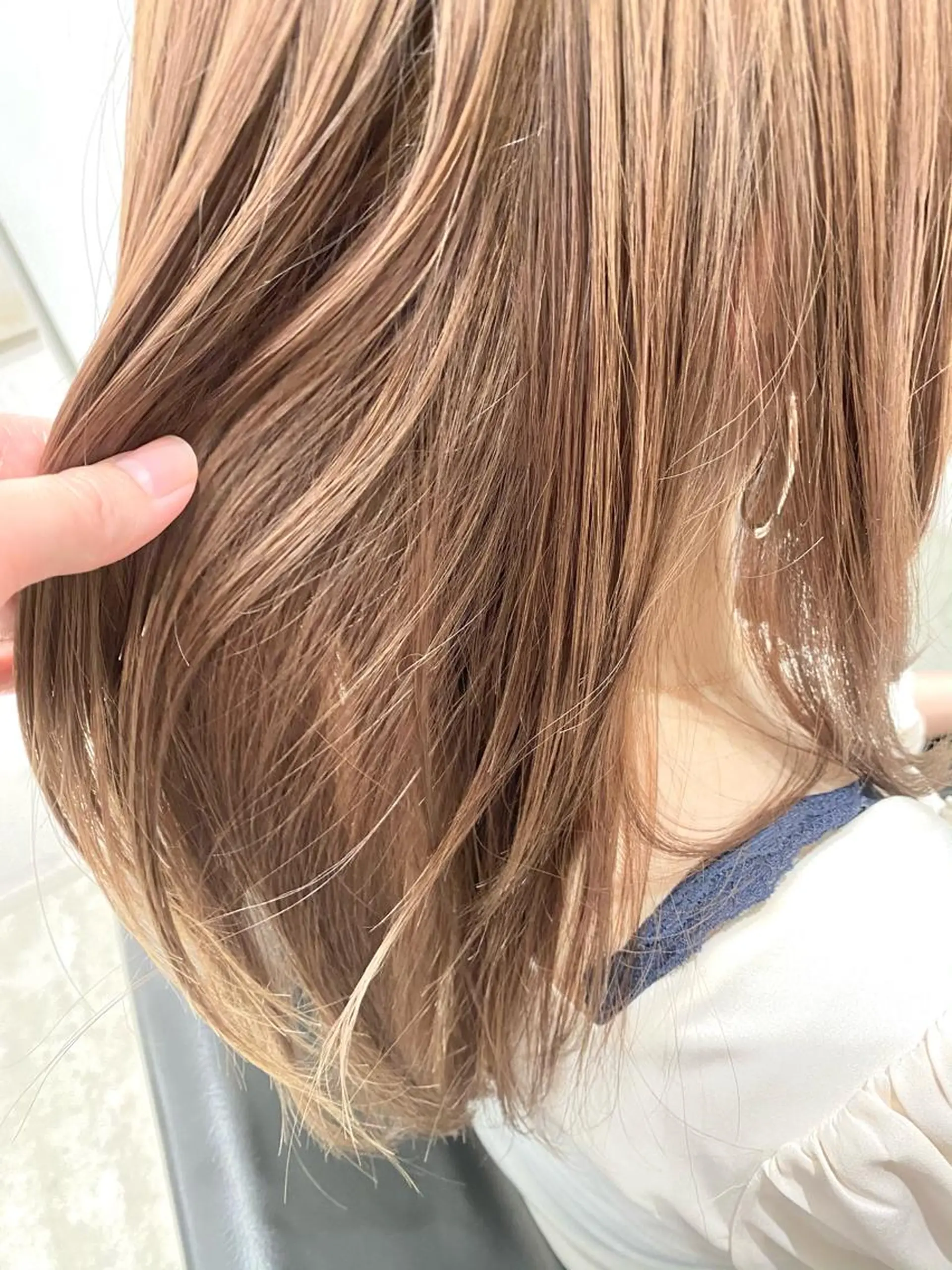 セミロング カラー ベージュカラー カット ヘアカラー トリートメント ピンク/ベージュ /似合わせ/田島百華のヘアスタイル