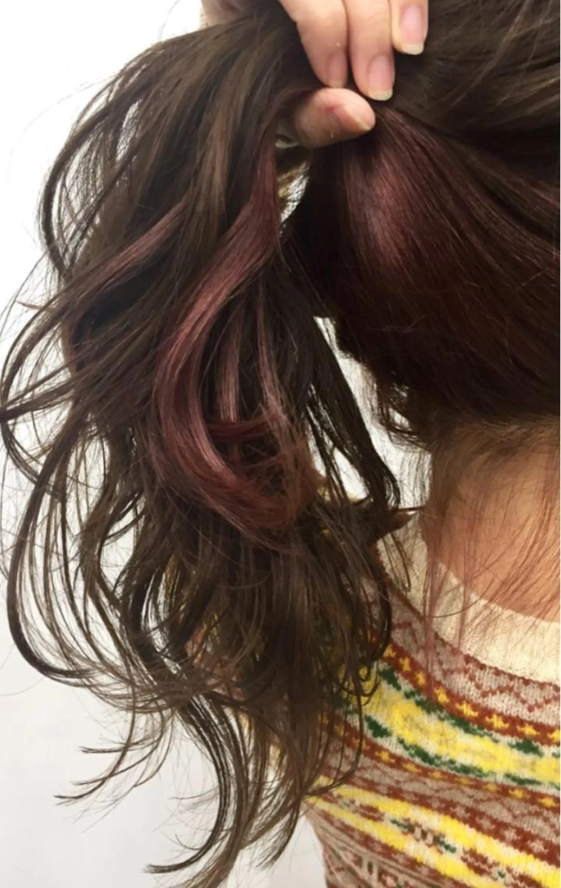 セミロング カラー インナーカラー ヘアカラー 岩崎 裕司のヘアスタイル