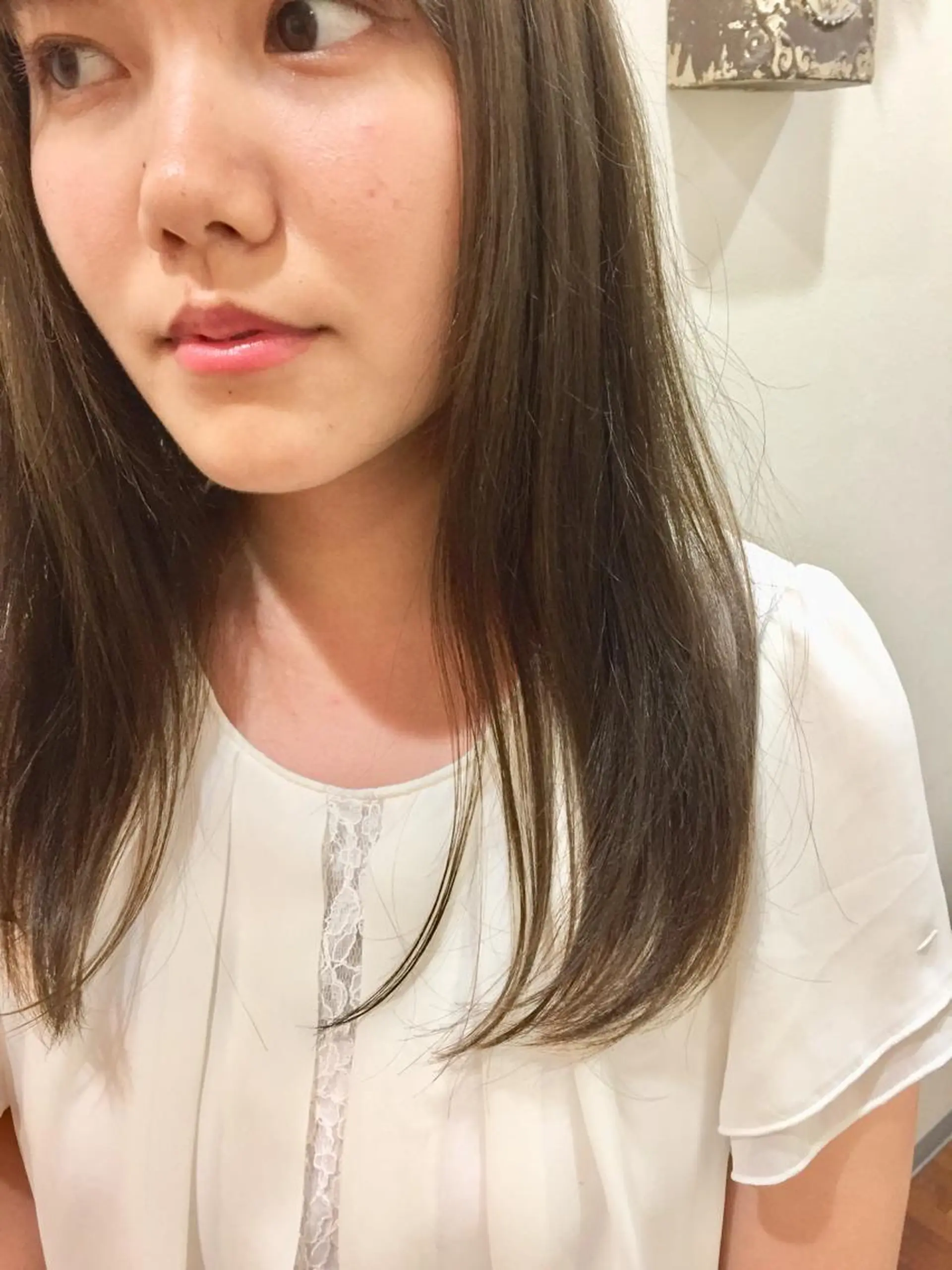 セミロング カラー 透明感/ 美髪矯正/田中恭のヘアスタイル