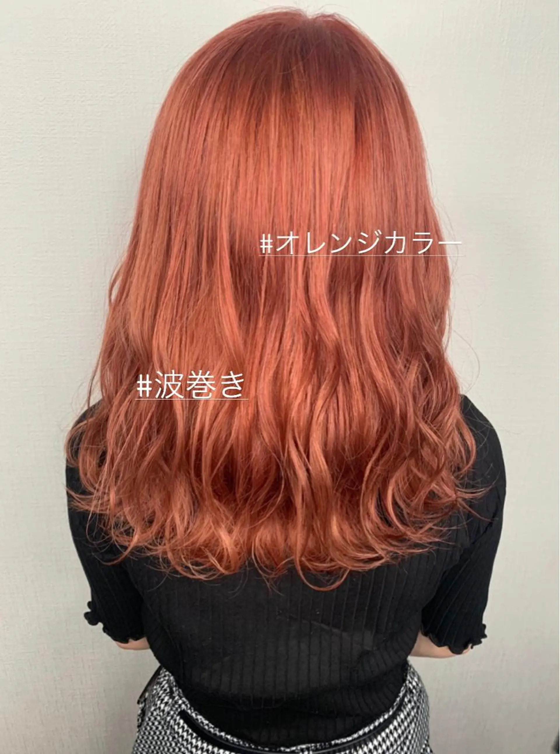 セミロング カラー ブリーチ 透明感カラー オレンジ ヘアカラー acta noid　etto所属・袴田 伊代のヘアスタイル