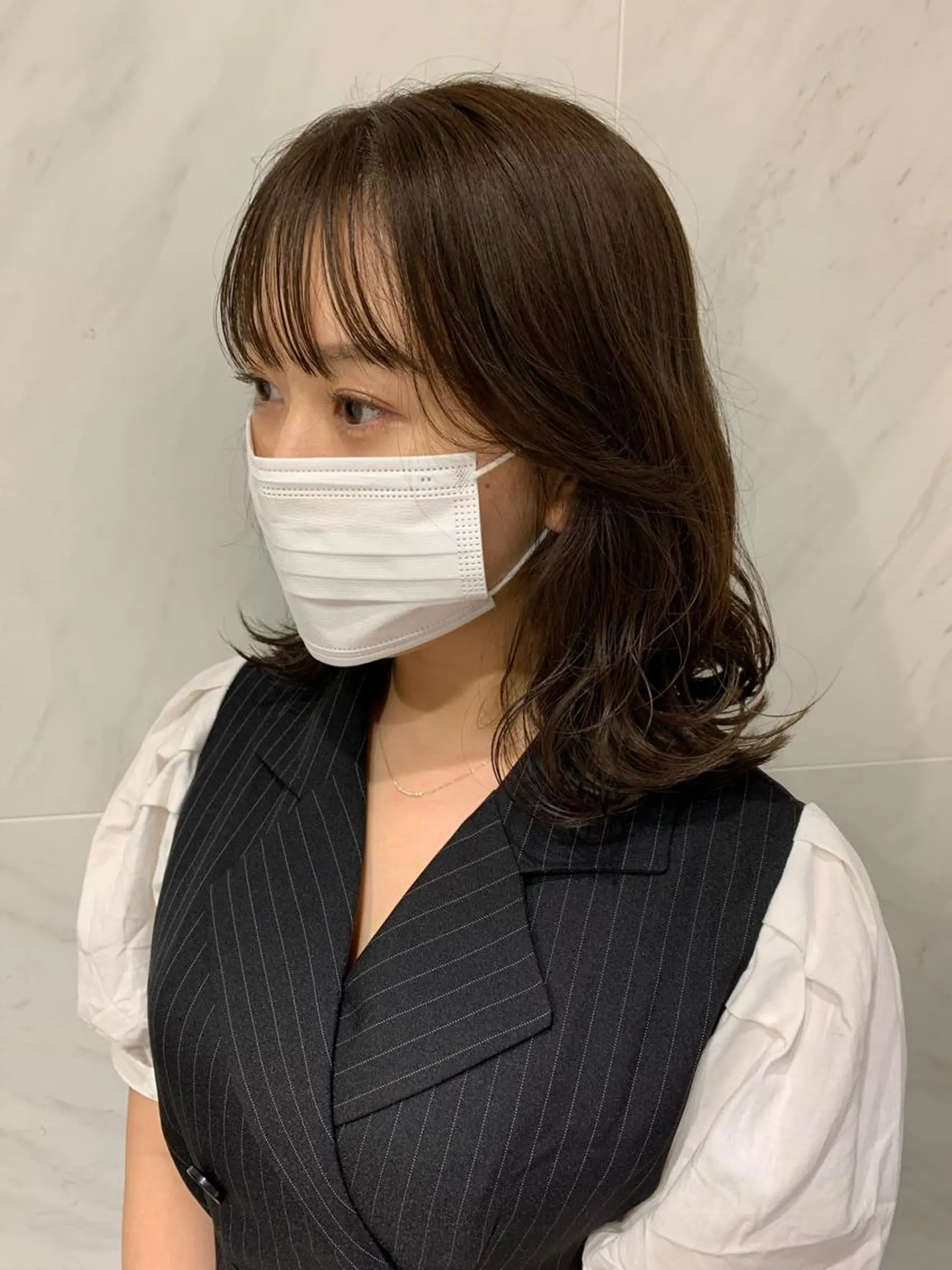 ミディアム カラー ベージュカラー オリーブベージュ TENELE所属・チバ タクミのヘアスタイル