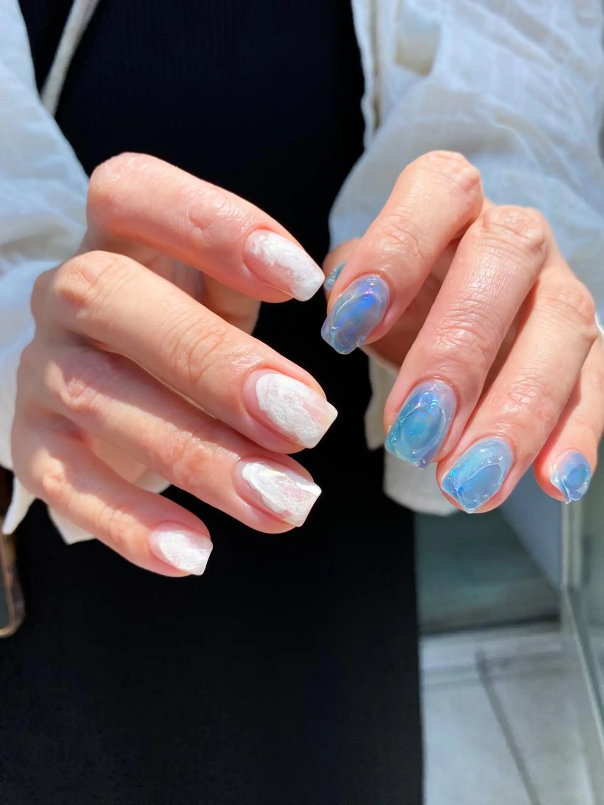 ネイル オーロラネイル マグネットネイル ニュアンスネイル オフィスネイル シンプルネイル ハンドネイル 草加ニュアンスネイル 🌚hersのネイルデザイン