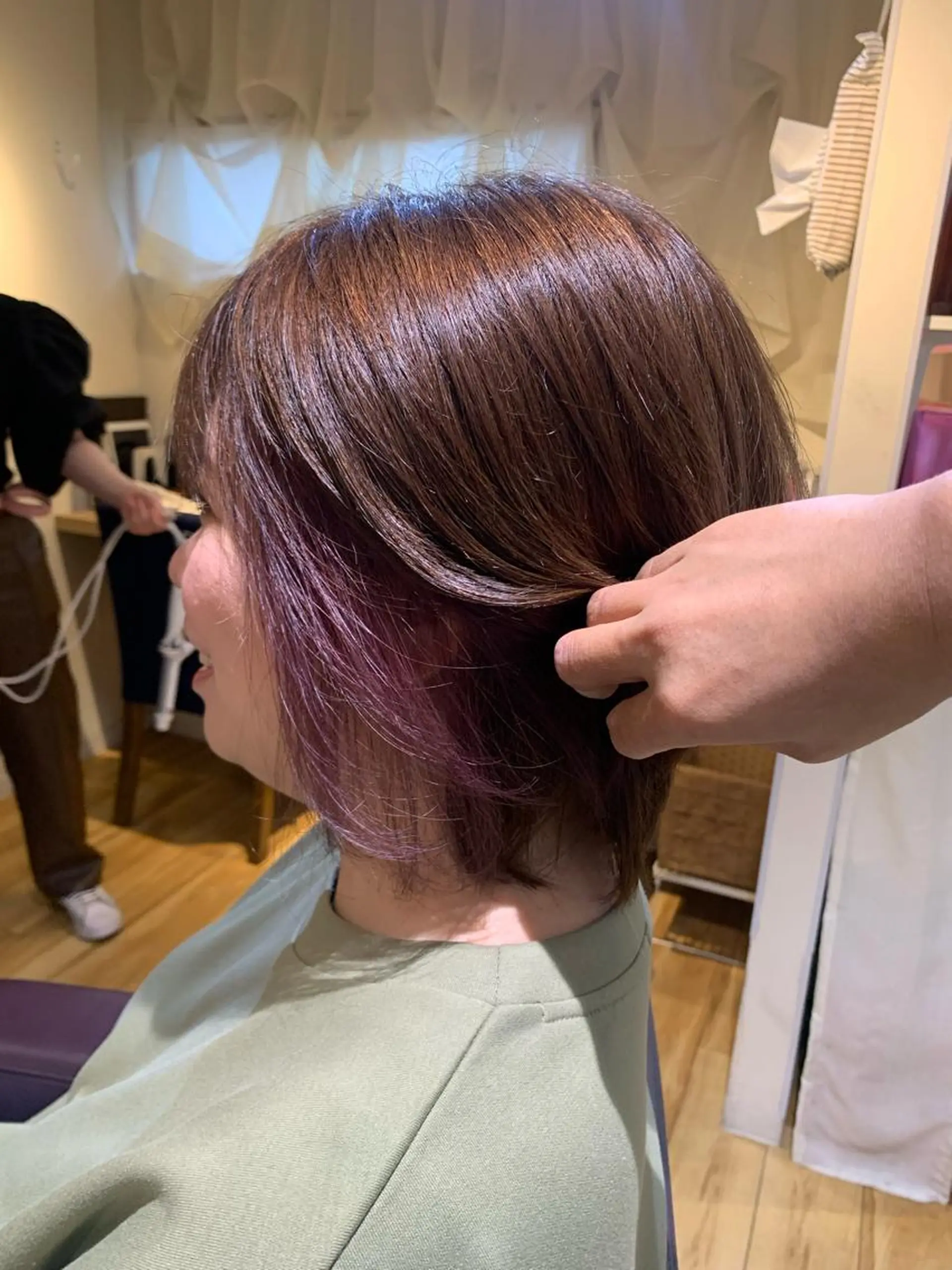 ショート カラー パーマ ヘアアレンジ メンズ キッズ ネイル マツエク・マツパ アイブロウ テラコッタ 眉カラー ナチュラル ショートヘア ショートネイル ORGA所属・飯塚 朋代のヘアスタイル