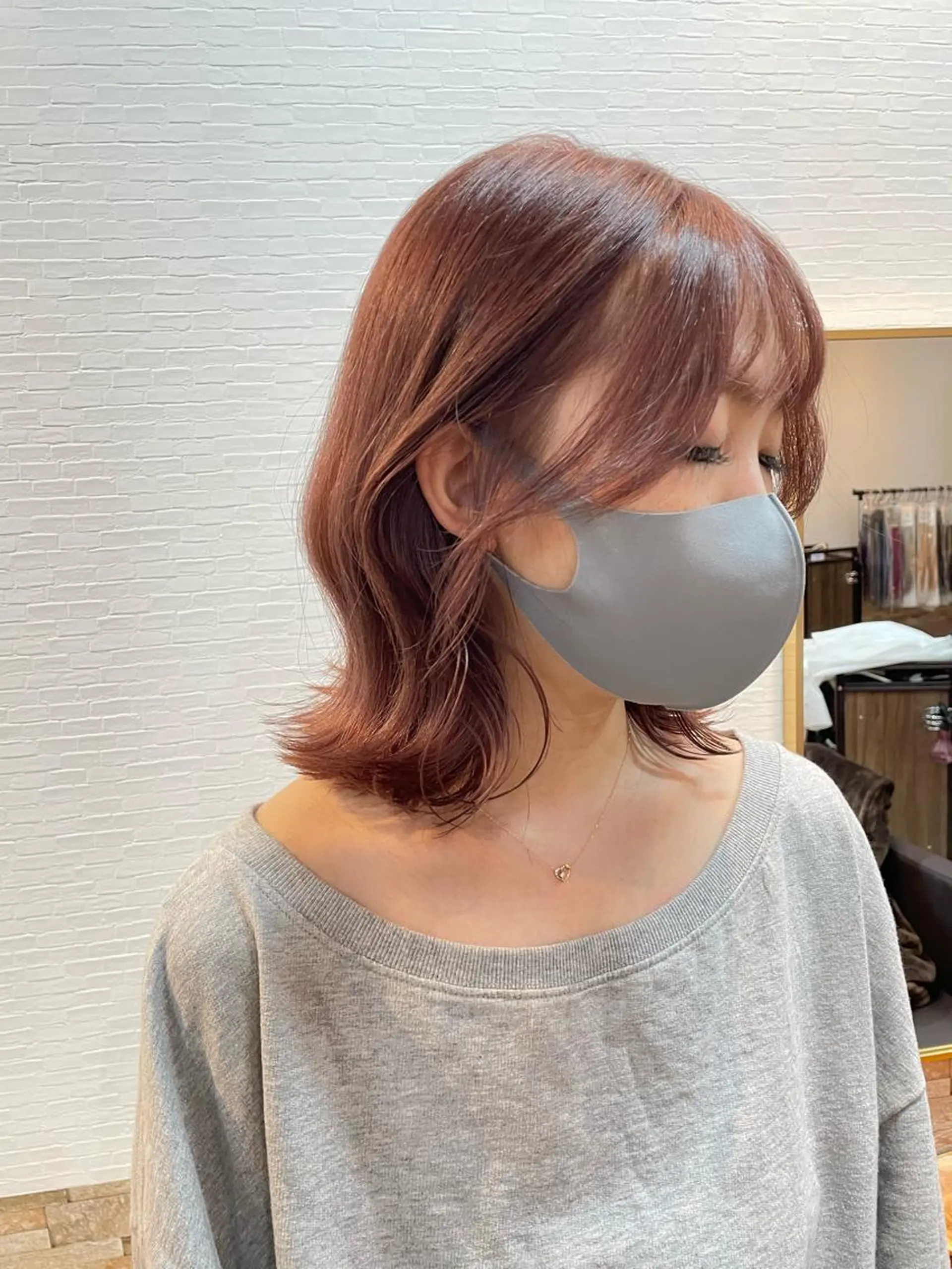 セミロング カラー ベージュカラー ピンクカラー ピンクベージュ ヘアカラー STAR RIVER所属・YUI/ ブリーチカラー🌷のヘアスタイル