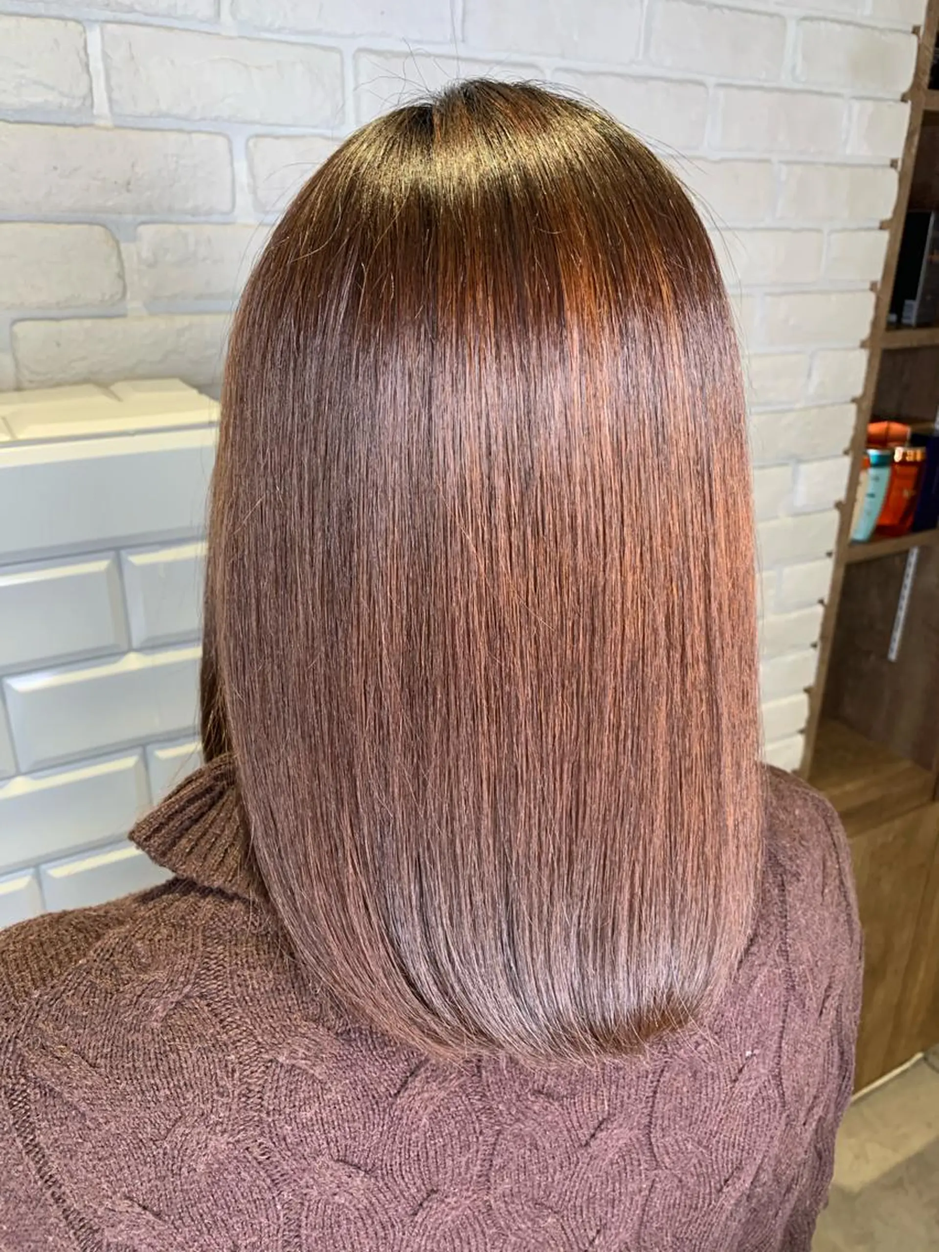 ミディアム パーマ 髪質改善/縮毛矯正 艶カラー/珠聡のヘアスタイル