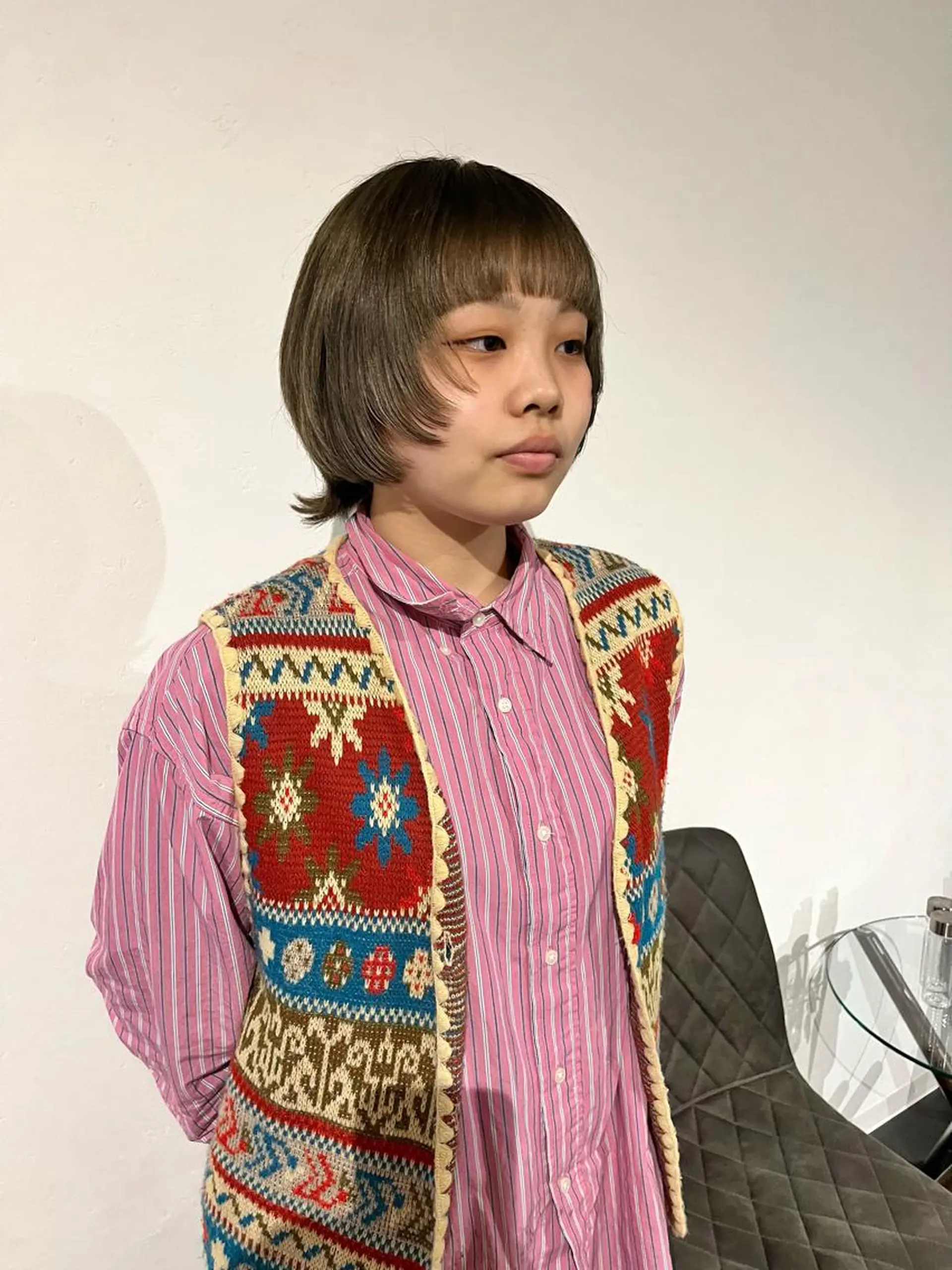 ショート 似合わせカット オン眉 ショートヘア ウルフカット カット ショート/パーマ/ カラー/FUKOのヘアスタイル