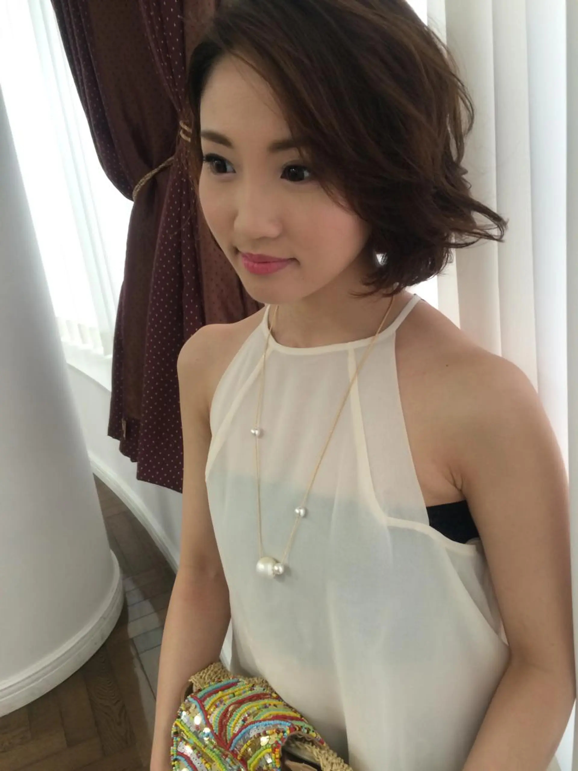 ミディアム パーマ ミディアムパーマ ボブ 似合わせカット 田島智美のヘアスタイル