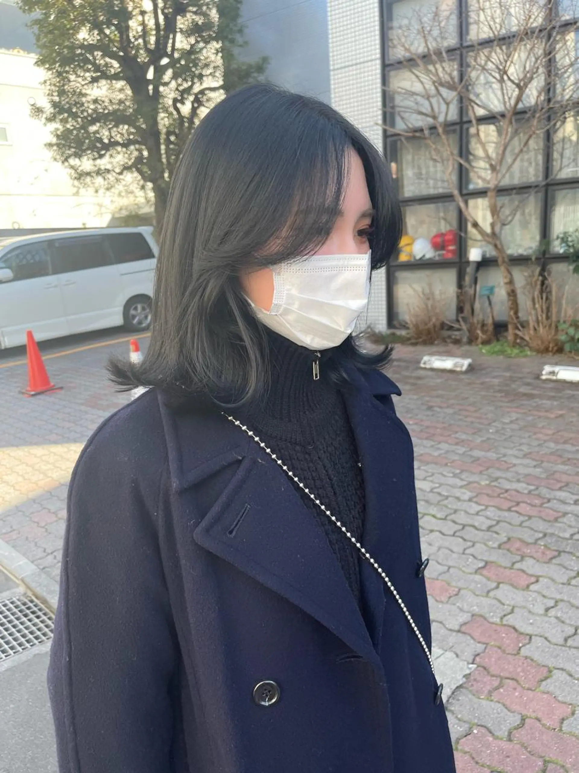 ミディアム カラー ネイビーカラー カット ヘアカラー ラベンダー/レイヤー スタイル🤎mamiのヘアスタイル