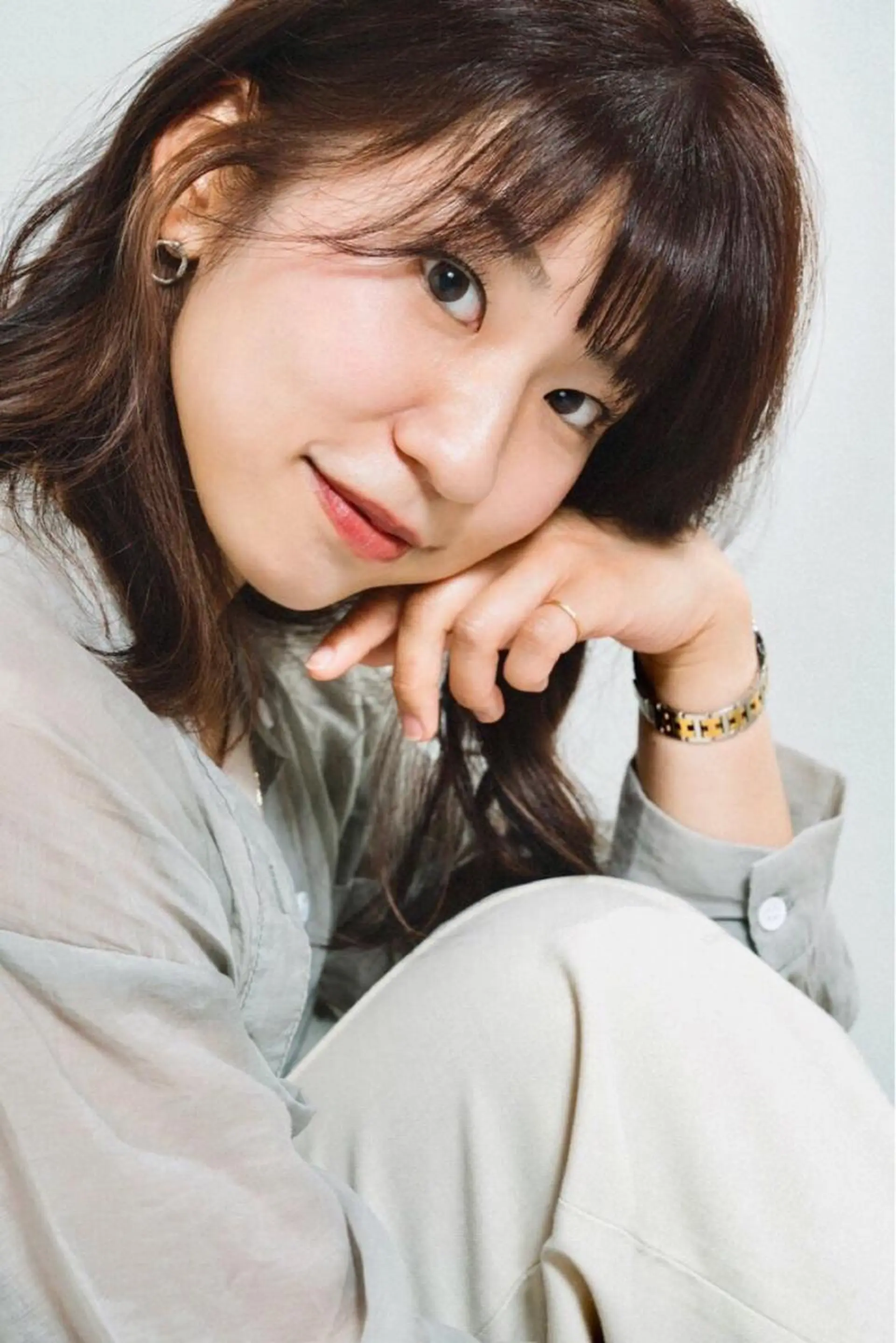 セミロング カラー シェアハピ ヤマモトのヘアスタイル