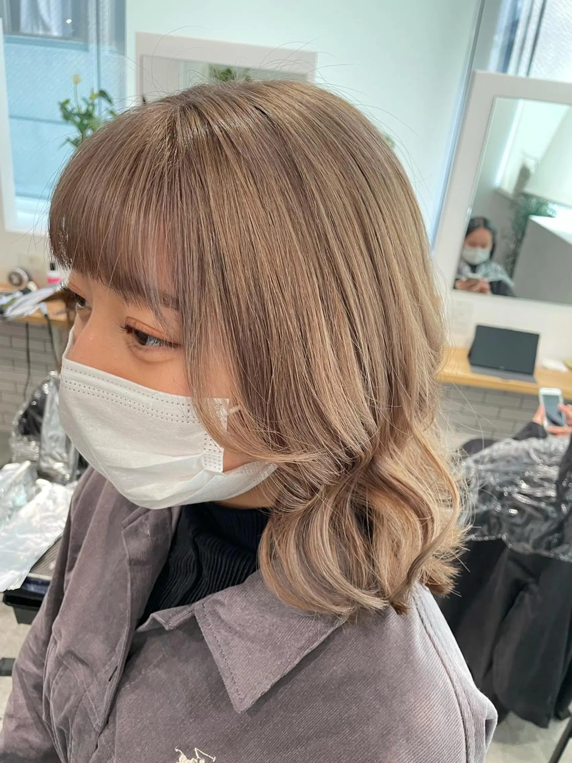 ミディアム カラー 京都美容師 塩のヘアスタイル