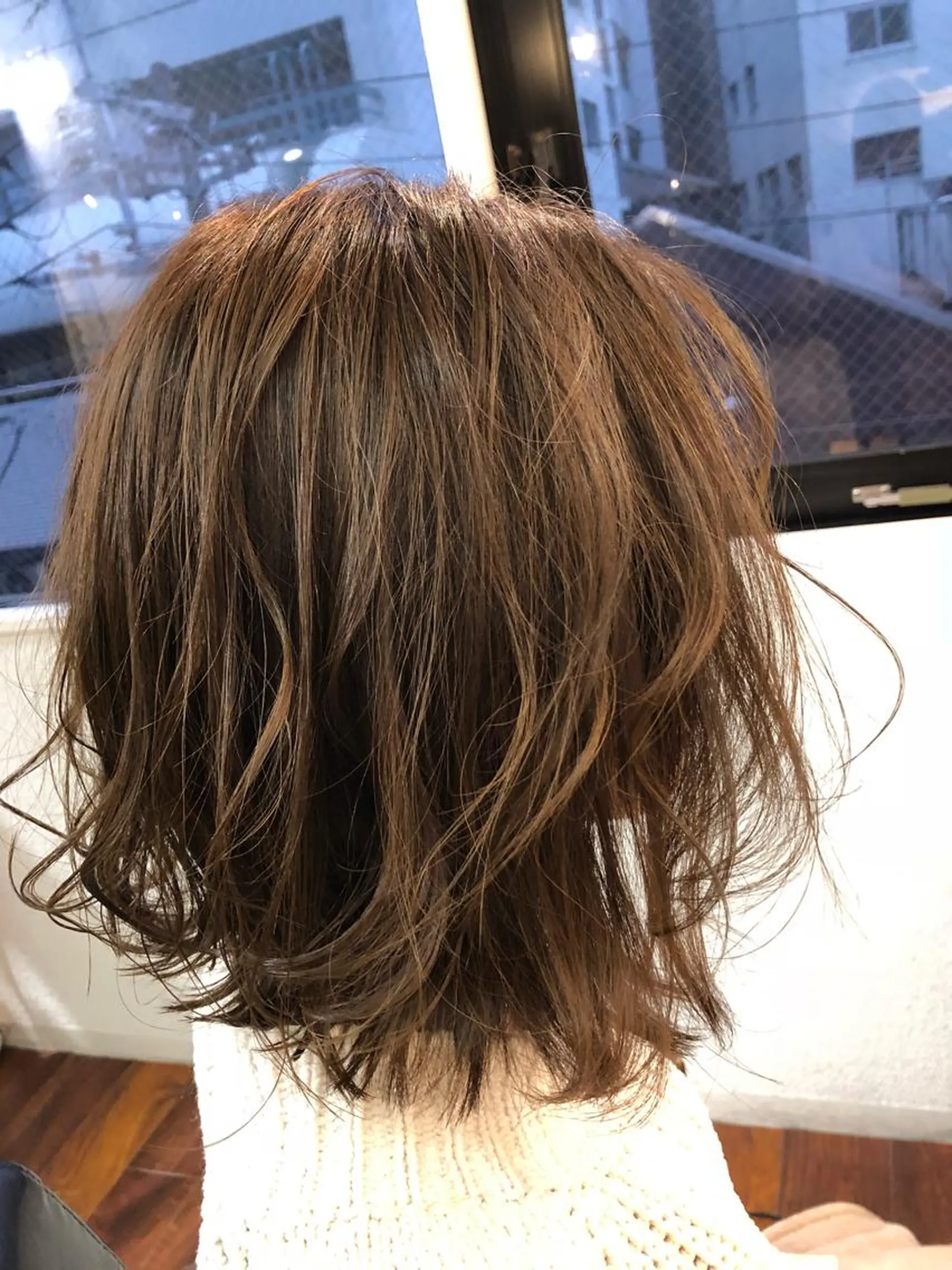ミディアム カラー アッシュ ベージュカラー a rikaのヘアスタイル