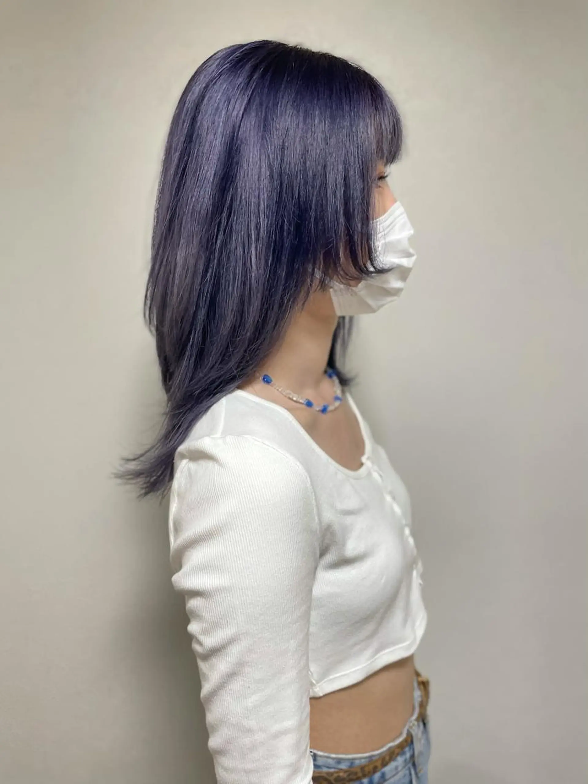 ミディアム パープルカラー ウルフカット 艶髪カラー& トリートメント　松村のヘアスタイル