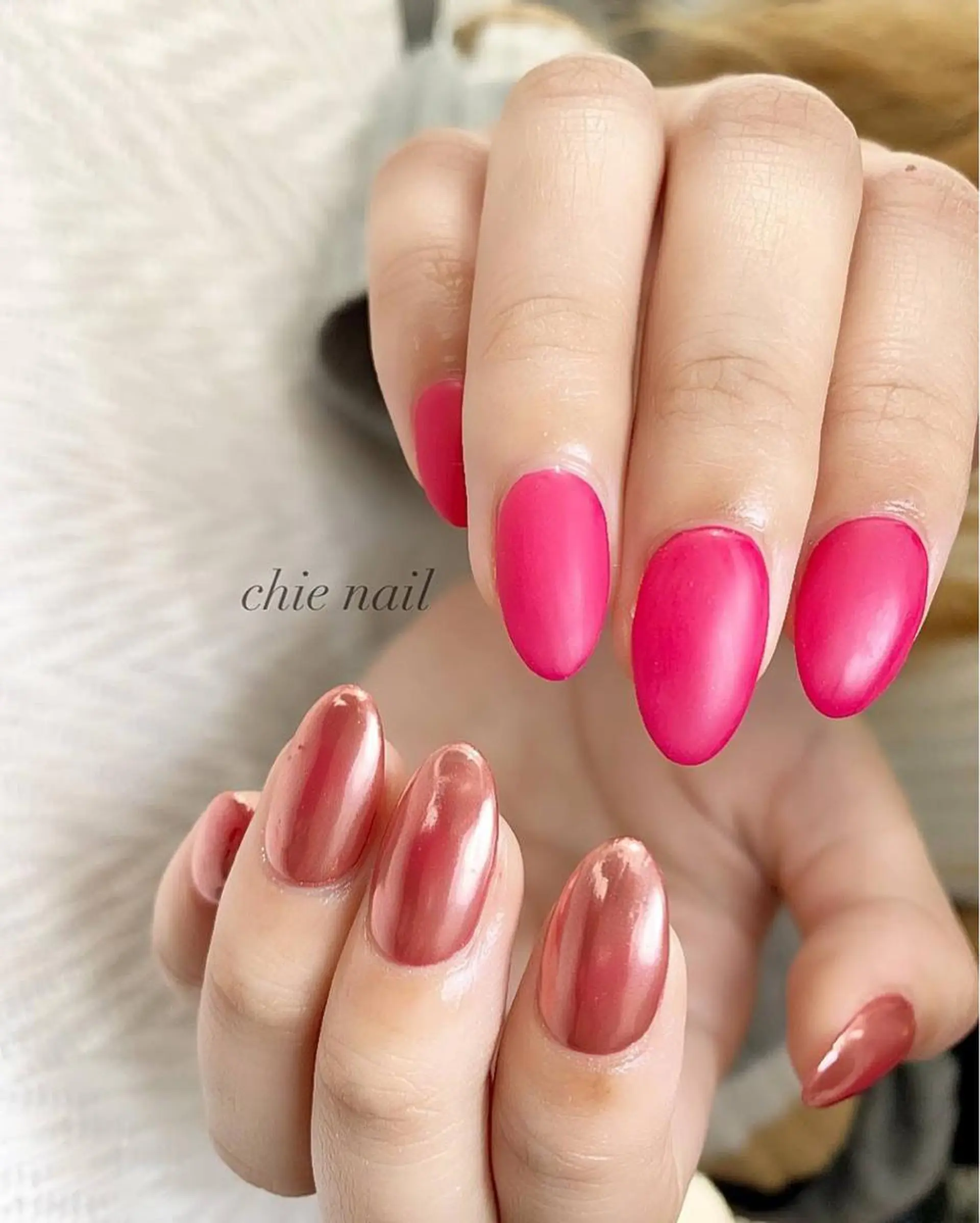 ネイル マットネイル ピンク 森ノ宮❤︎ chieのネイルデザイン