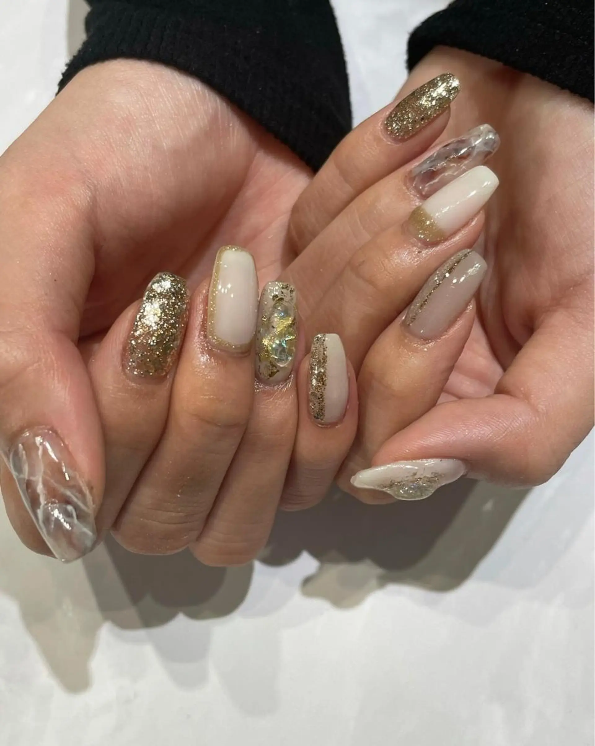 ネイル キラキラネイル 大理石ネイル(マーブル) ニュアンスネイル nail salon CIELのネイルデザイン