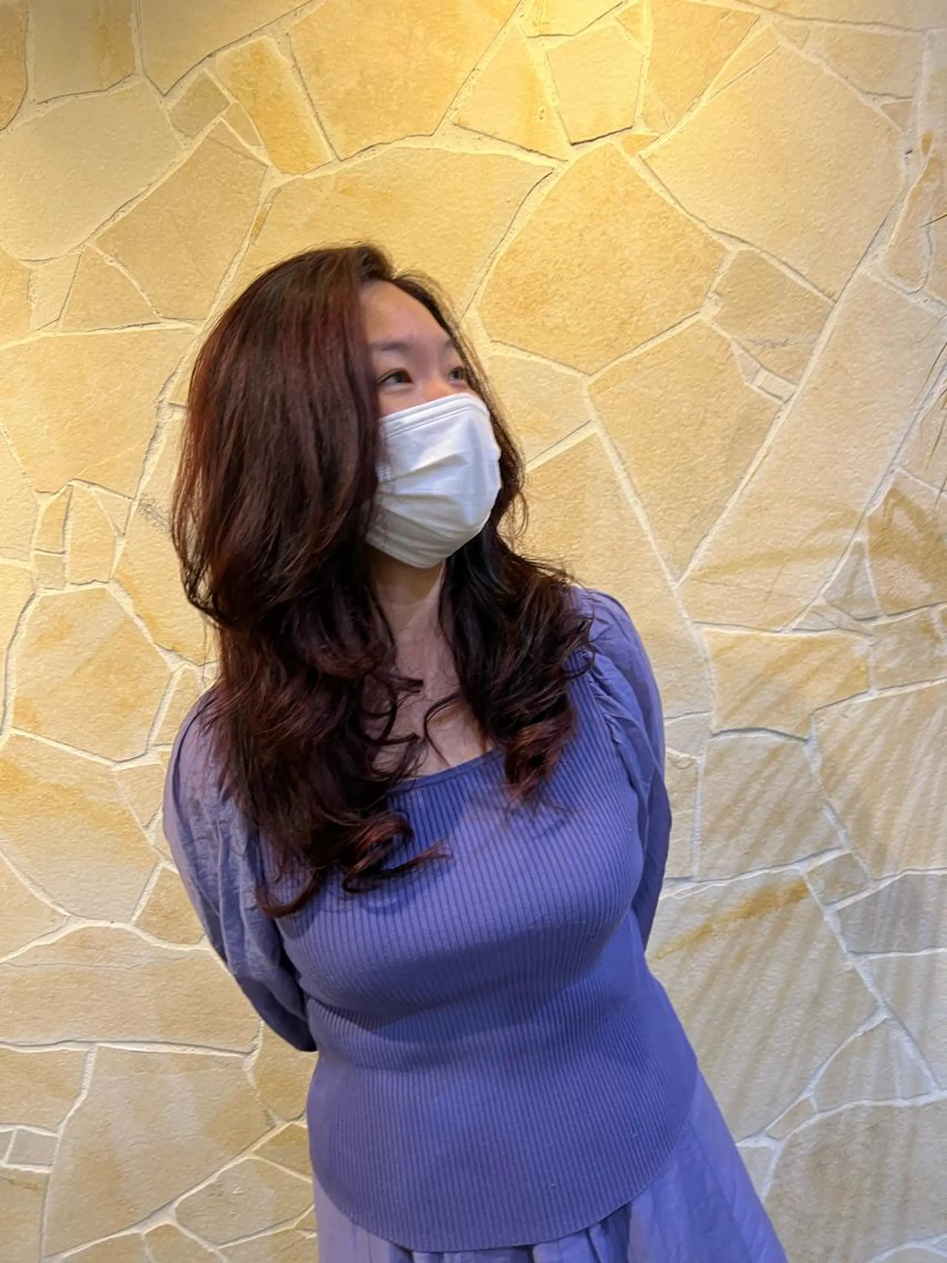 セミロング カラー パーマ カット ヘアカラー パーマ and Art おのでらじんのヘアスタイル