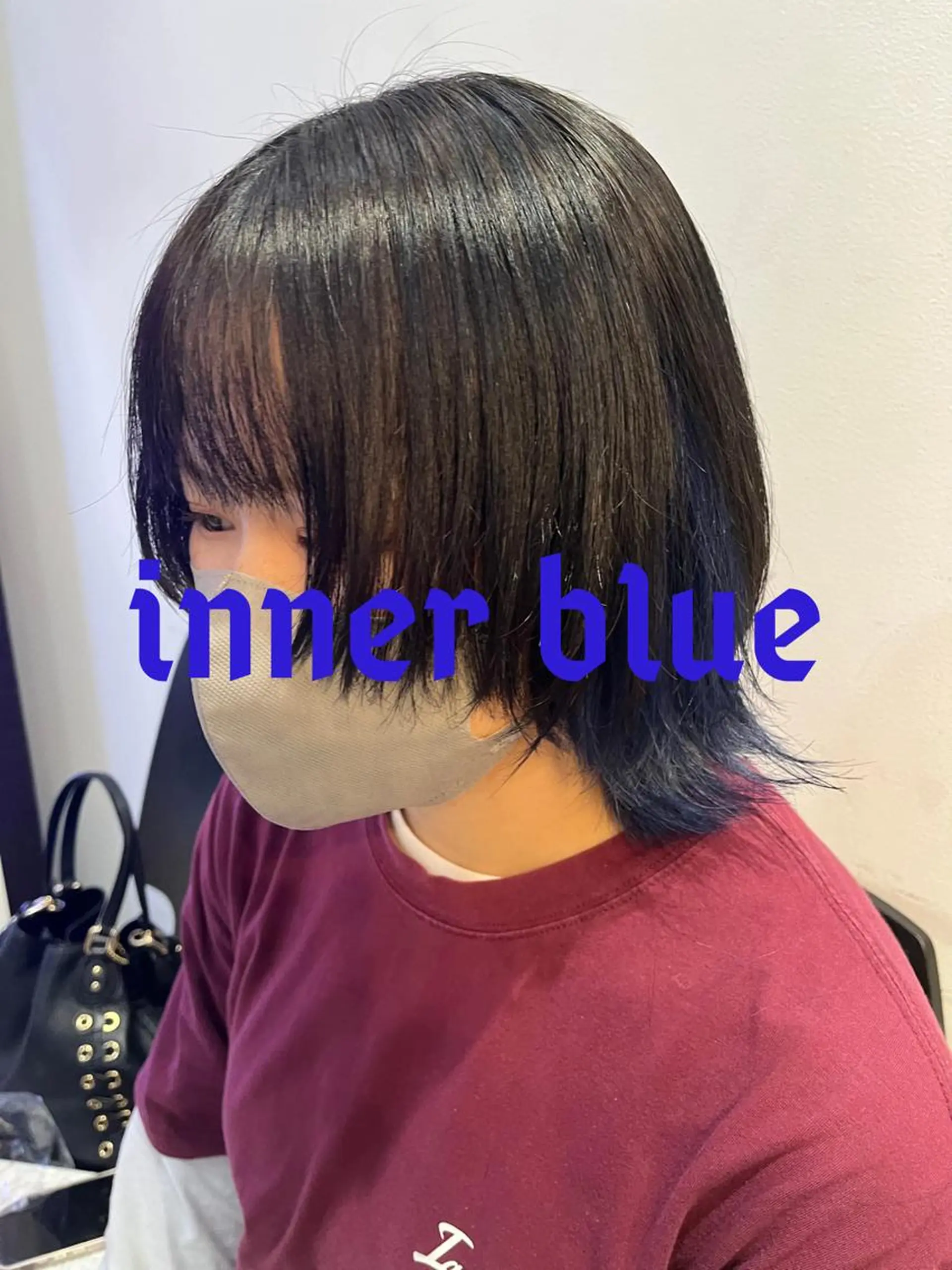 ミディアム カラー ブルーカラー ウルフカット カット ヘアカラー トリートメント 🥇メンズパーマ /縮毛矯正/木村神心のヘアスタイル