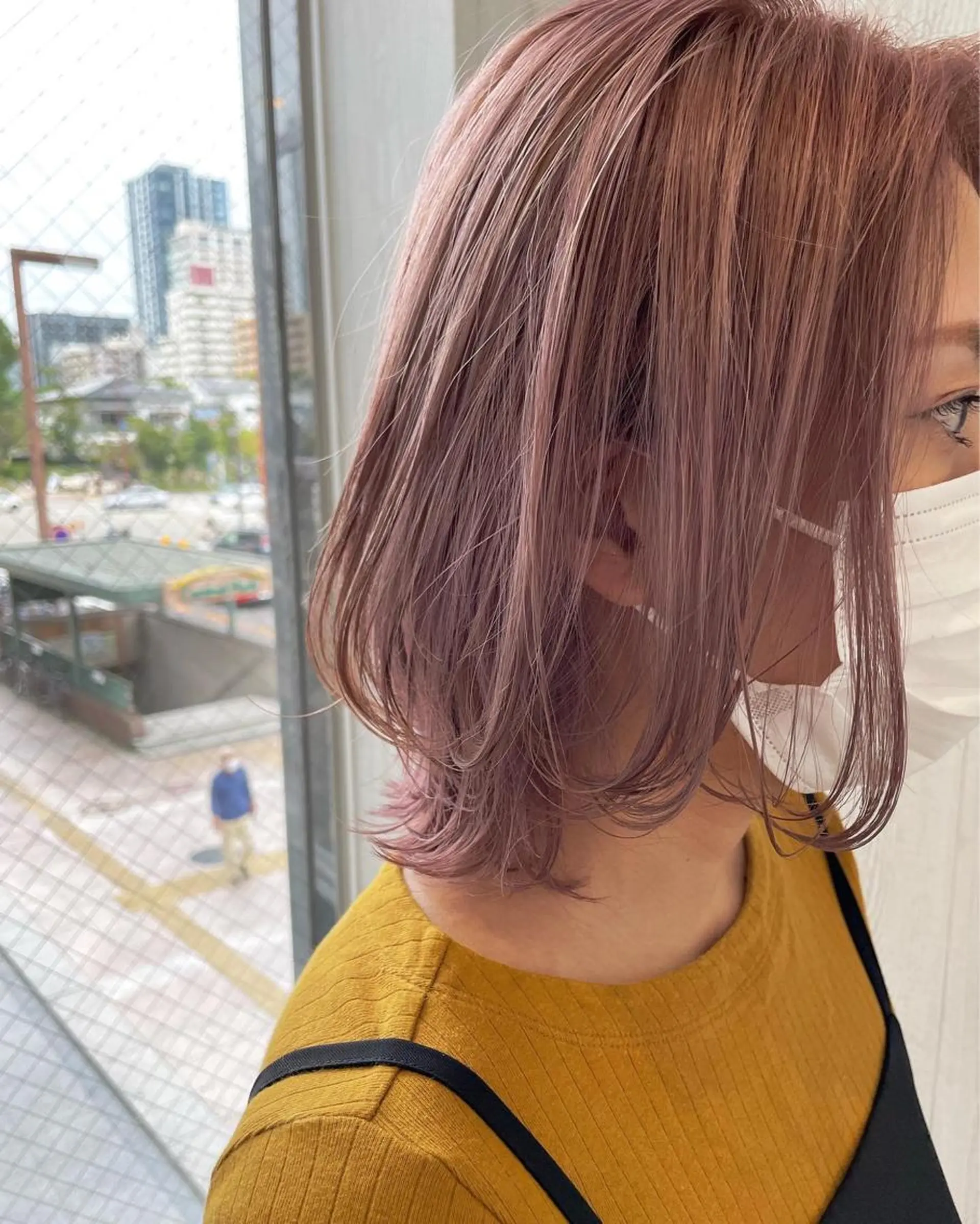 ミディアム カラー アッシュ ベージュカラー ケアカラー 透明感カラー ピンクカラー 河合秀明/ショート /ボブ/レイヤーのヘアスタイル