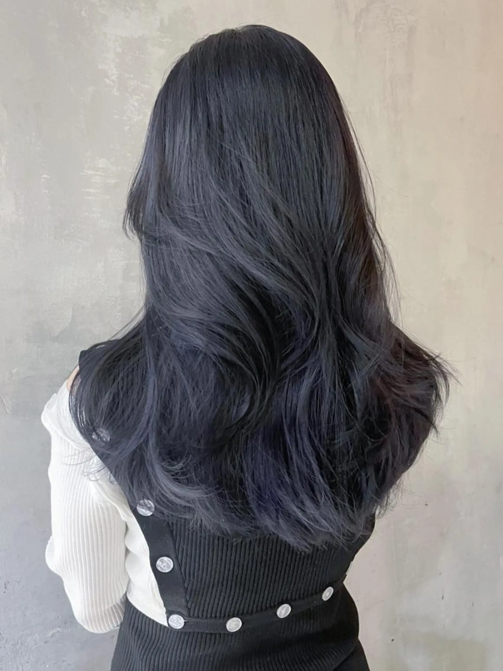 セミロング カラー パーマ ヘアアレンジ ブルーカラー ブルーラベンダー ラベンダーカラー レイヤーカット ITbyALBUM 八王子店のヘアスタイル