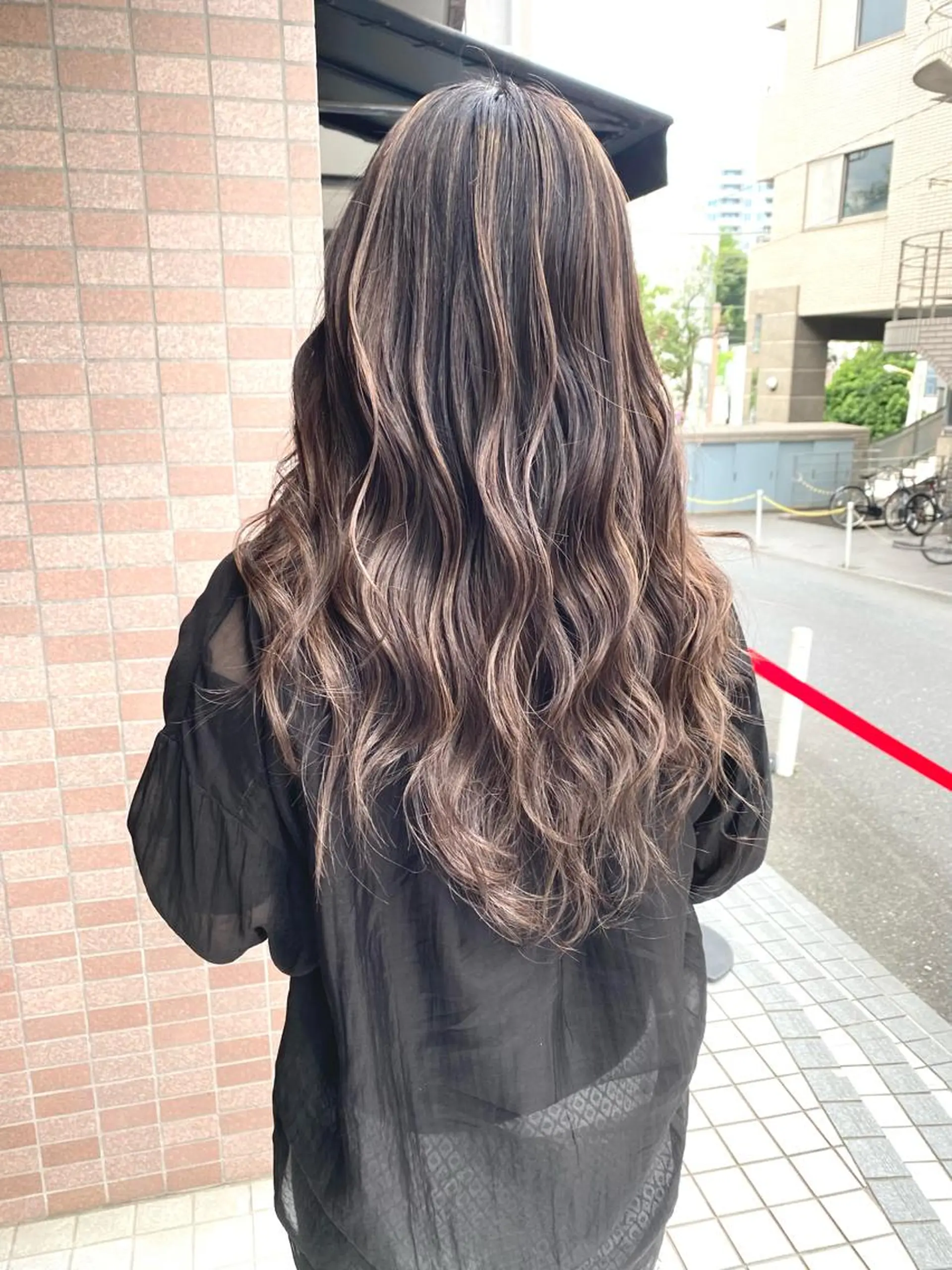 ロング カラー ハイライトカラー ハイライト ロング ヘアカラー トリートメント opus 店長大和 レイヤー/赤み消しのヘアスタイル