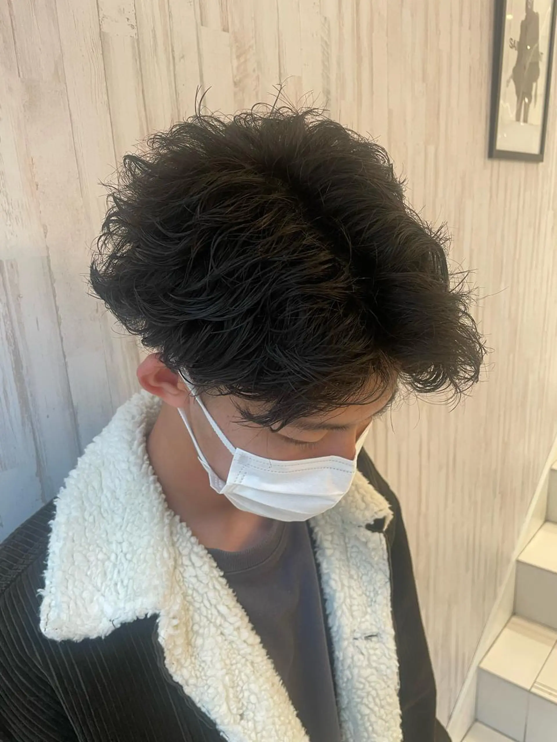 パーマ メンズ カット パーマ トリートメント EARTH 山﨑龍馬のヘアスタイル