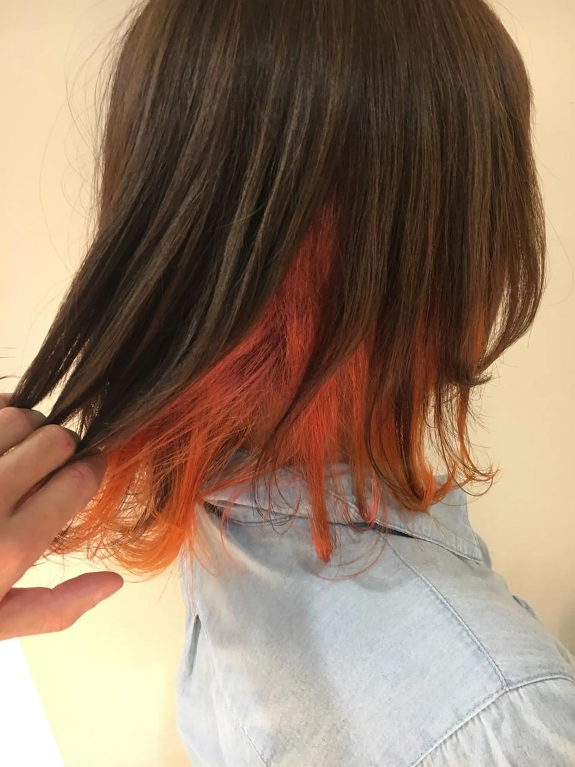 ミディアム カラー オレンジ ヘアカラー 永井 大希のヘアスタイル