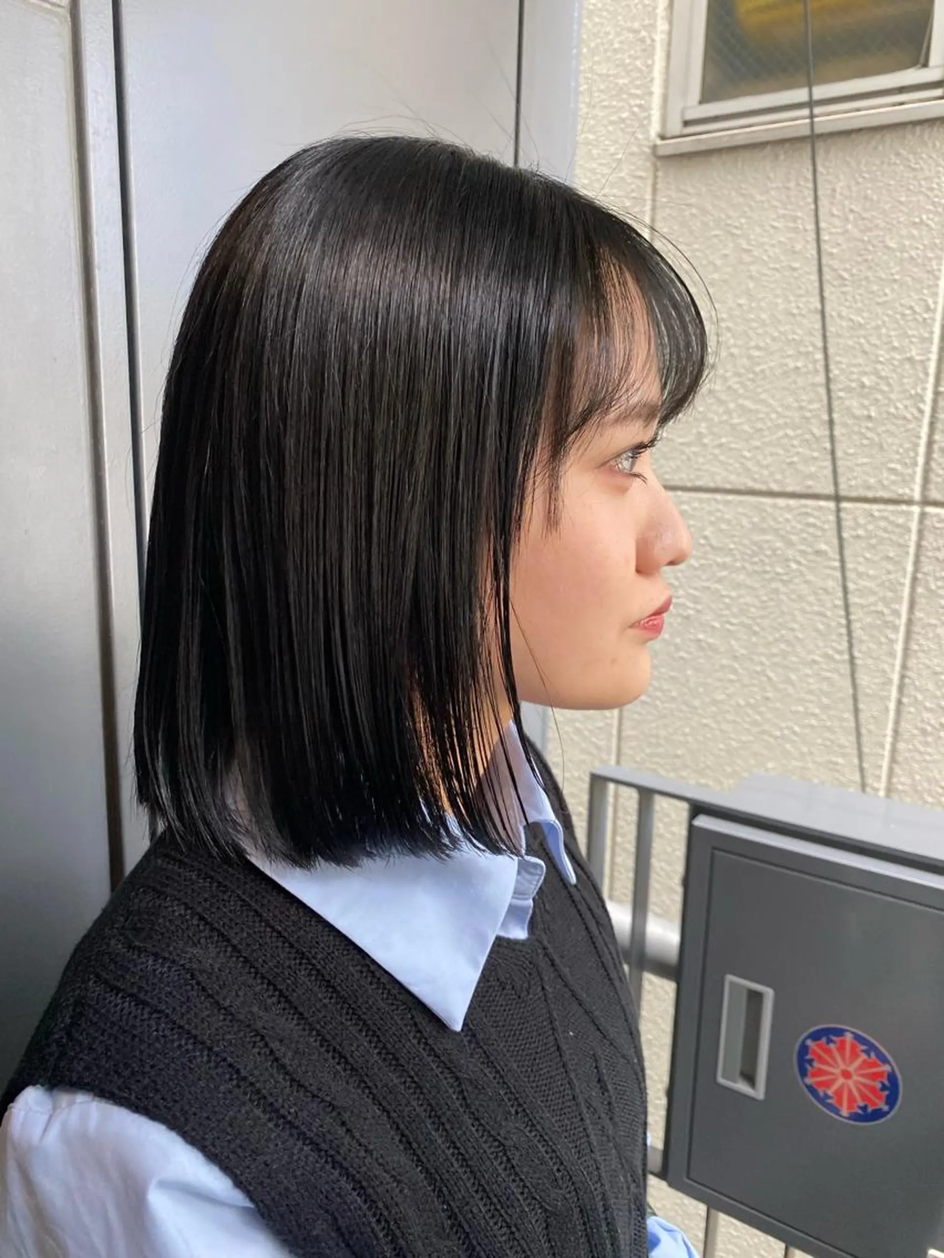 ミディアム パーマ 縮毛矯正 hina💟 透明感カラーのヘアスタイル