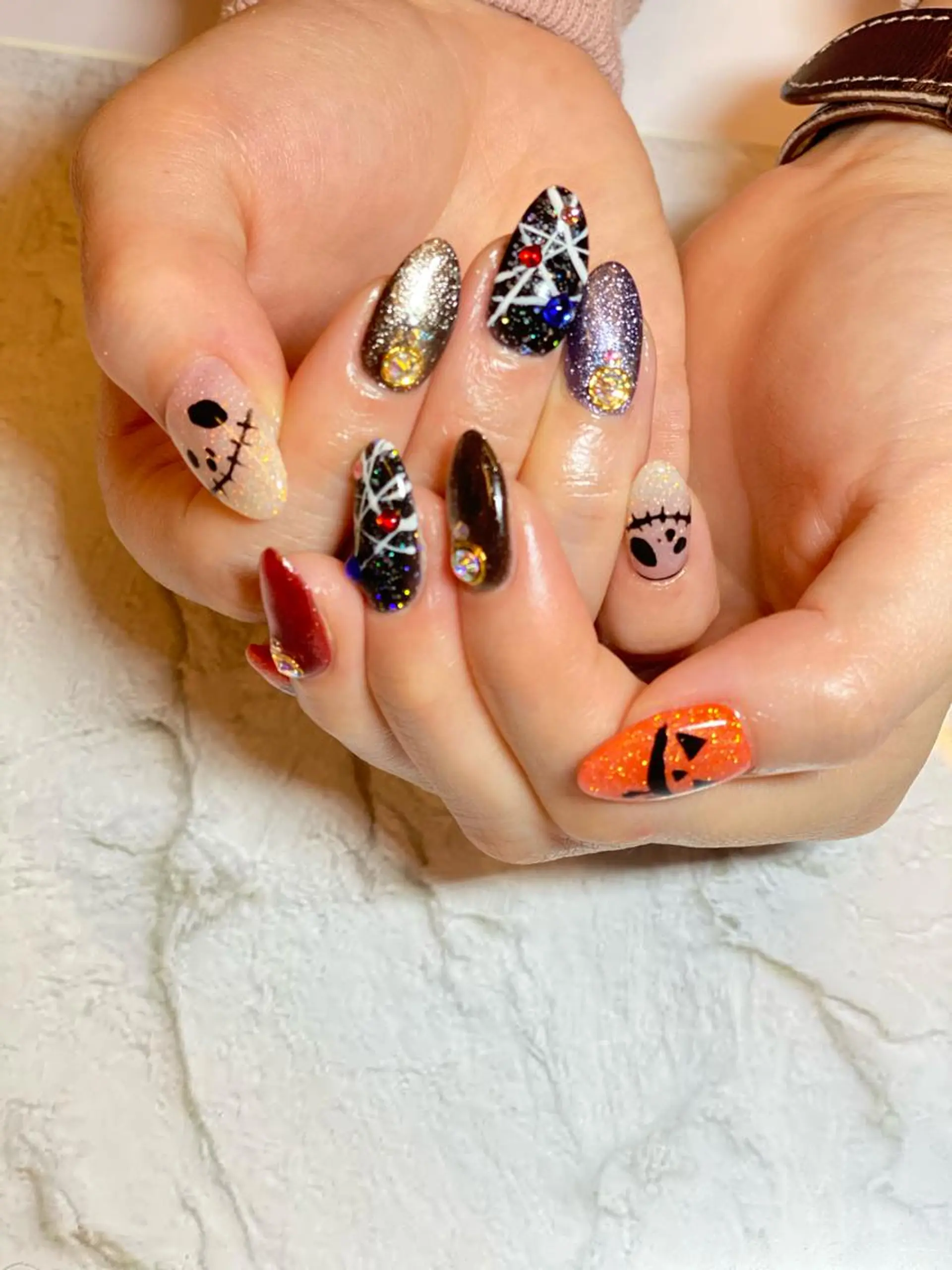 ネイル ハロウィン M nail はやまうららのネイルデザイン