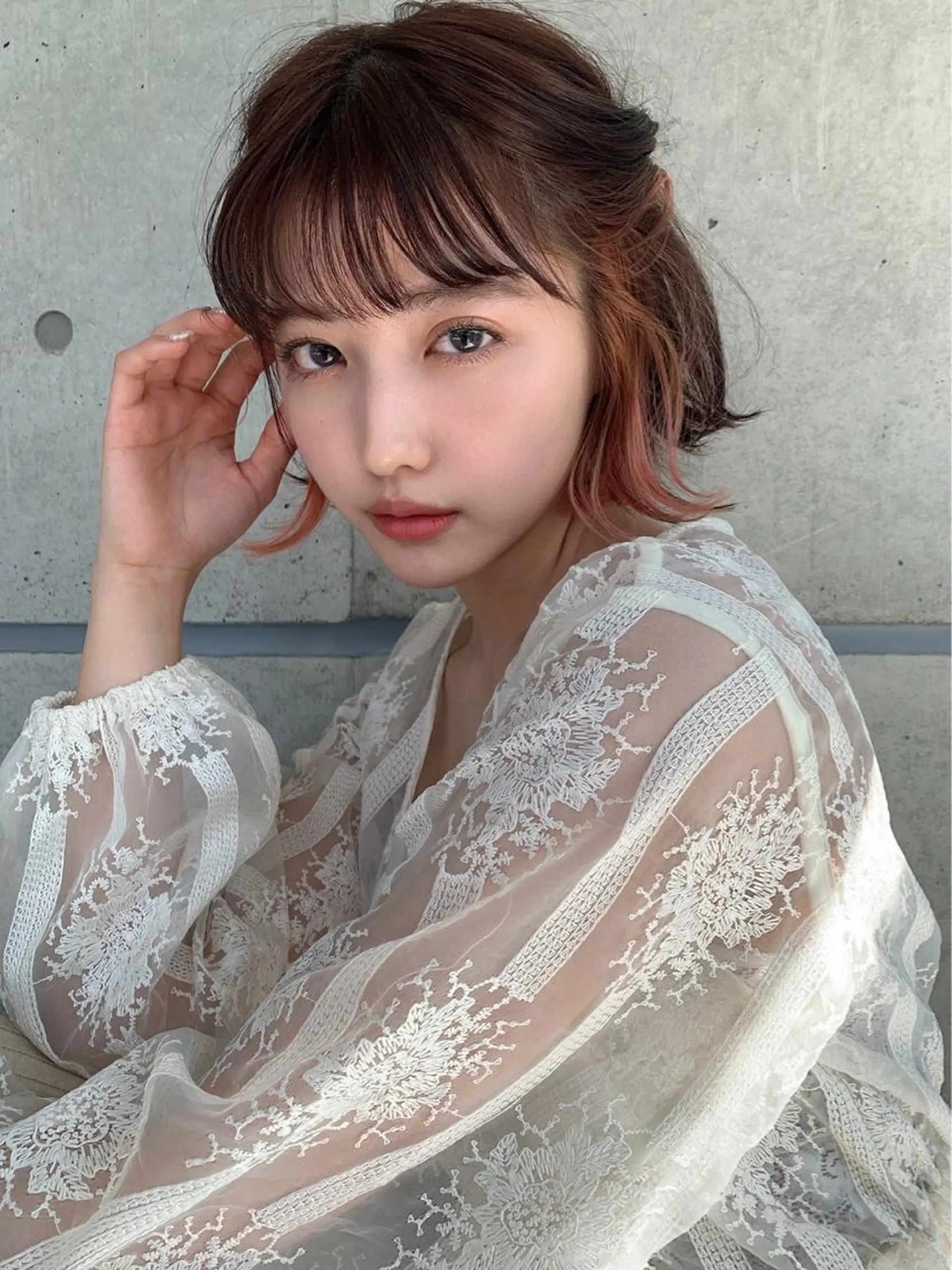 ミディアム カラー 赤み消し韓国ヘア レイヤー縮毛🤍渡邉のヘアスタイル