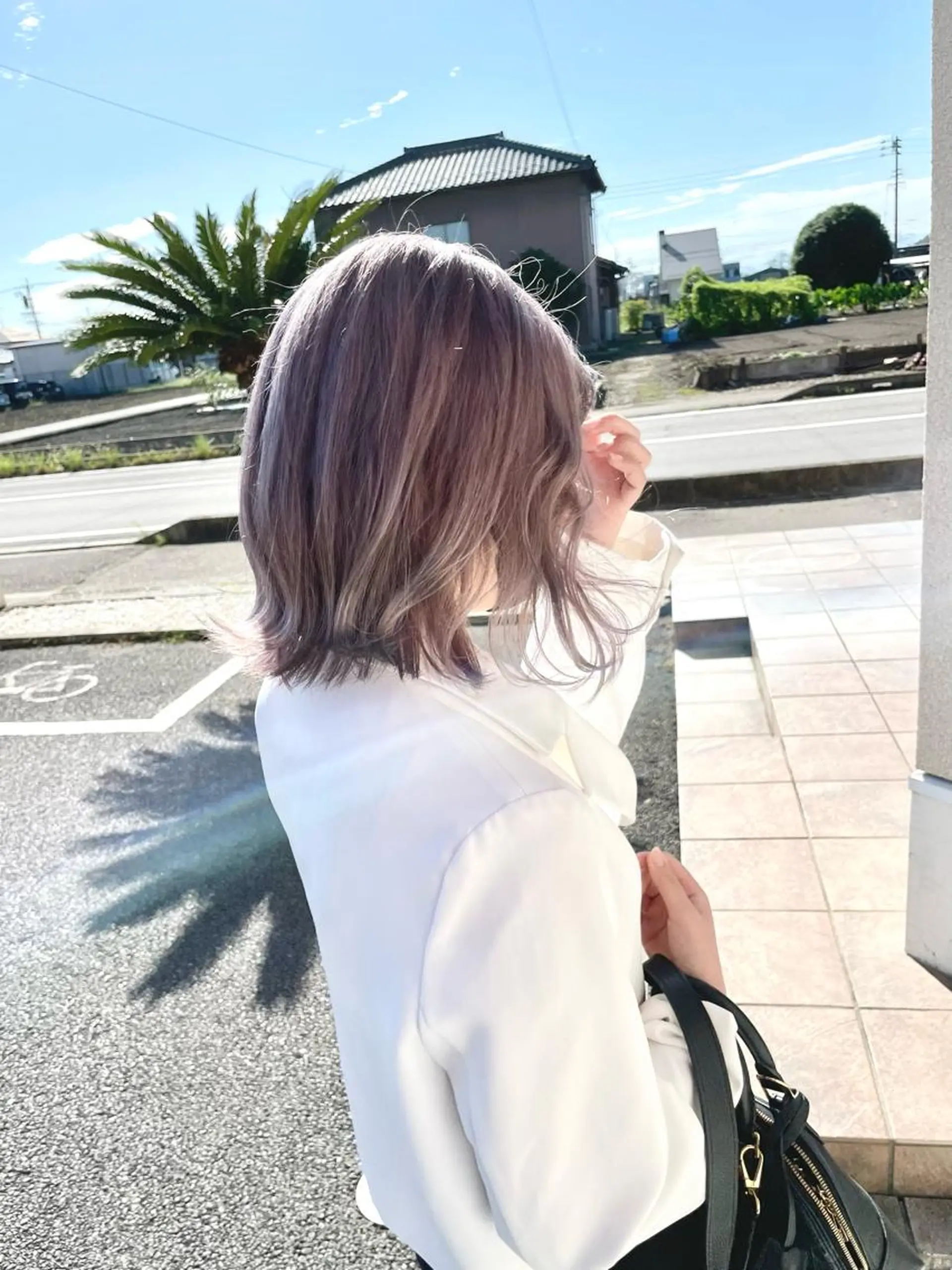 ミディアム カラー 透明感カラー グレージュ ピンクカラー カット ヘアカラー トリートメント ダメージレスブリーチ HIROSHIのヘアスタイル