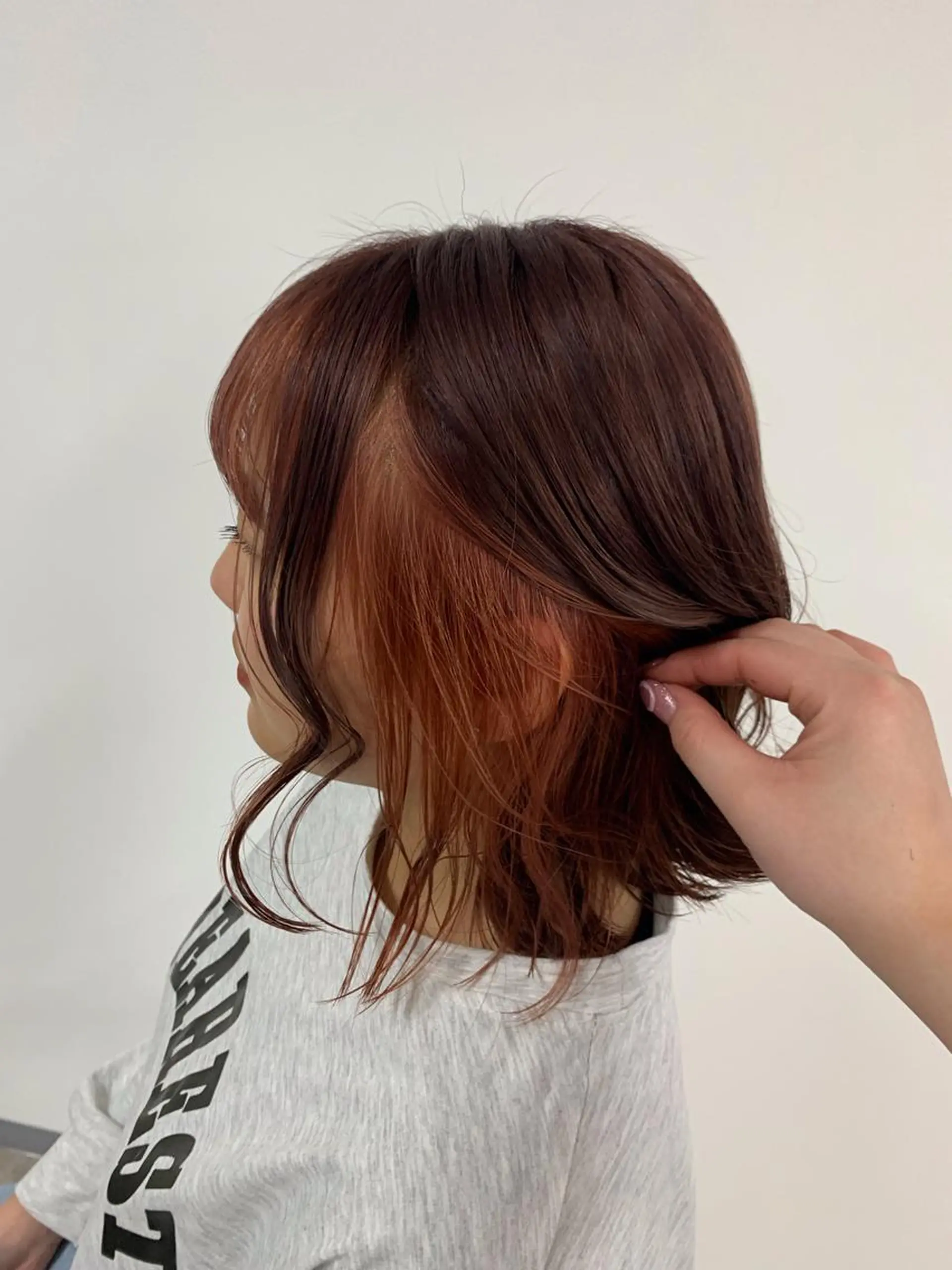 カラー ブリーチ ダブルカラー オレンジ ヘアカラー 🌙磯野 風香🌙 ReCharme新保のヘアスタイル