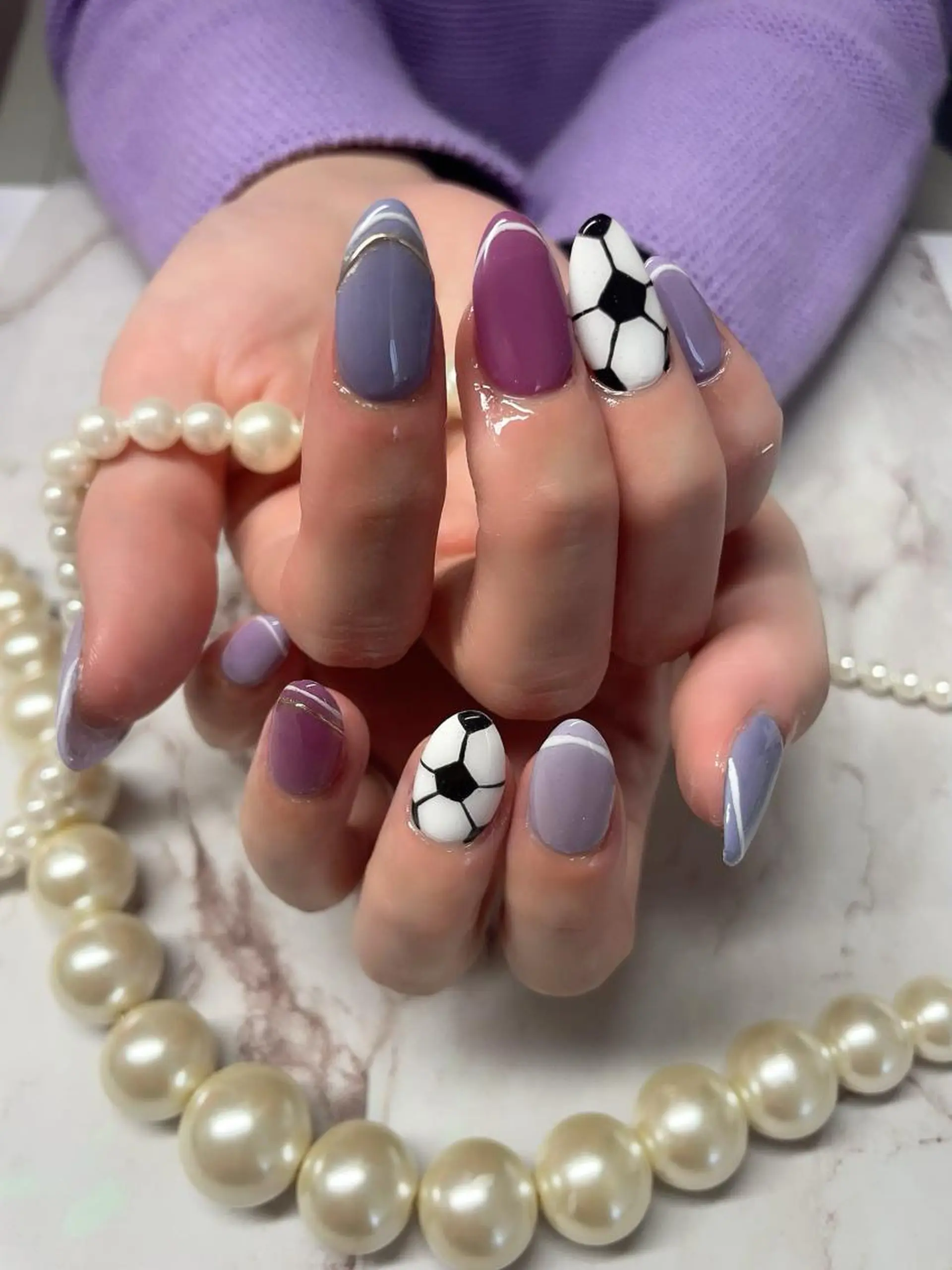 ネイル パープル ハンドネイル Nail salon 🎀Angeのネイルデザイン